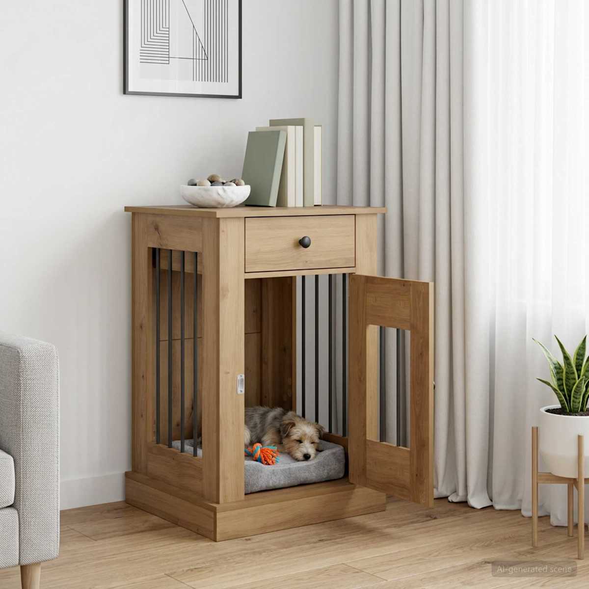 Hundekasse møbel 50 x 47,5 x 80 cm Konstrueret træ