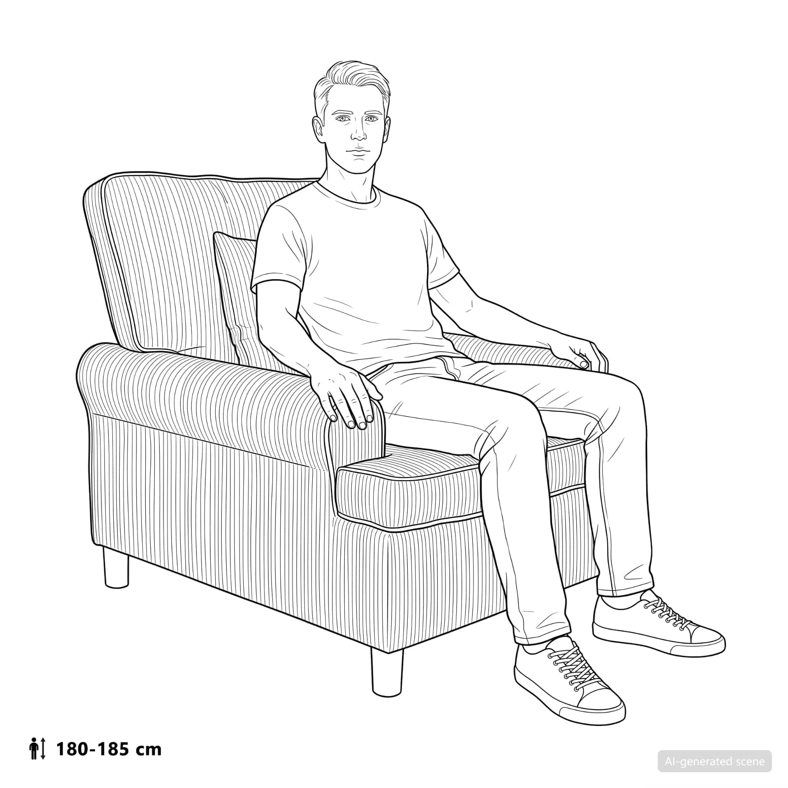 XXL fauteuil met kussens Marineblauw 1,5 Lijnen Stof - Afbeelding 9