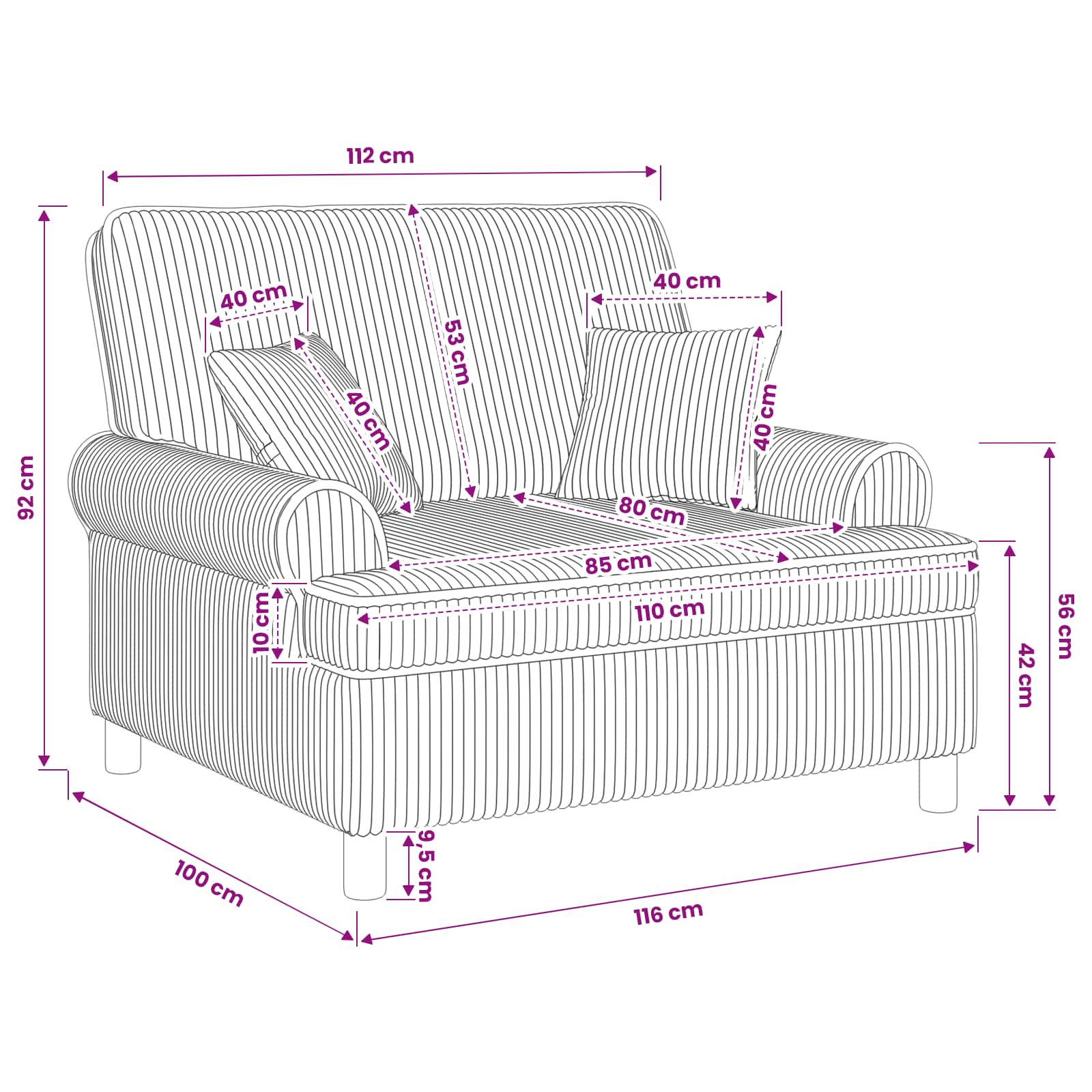 XXL fauteuil met kussens Marineblauw 1,5 Lijnen Stof - Afbeelding 8