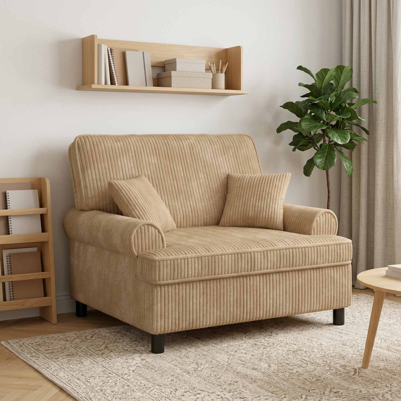 XXL-lænestol med hynder Beige 1,5 Linjer Stof