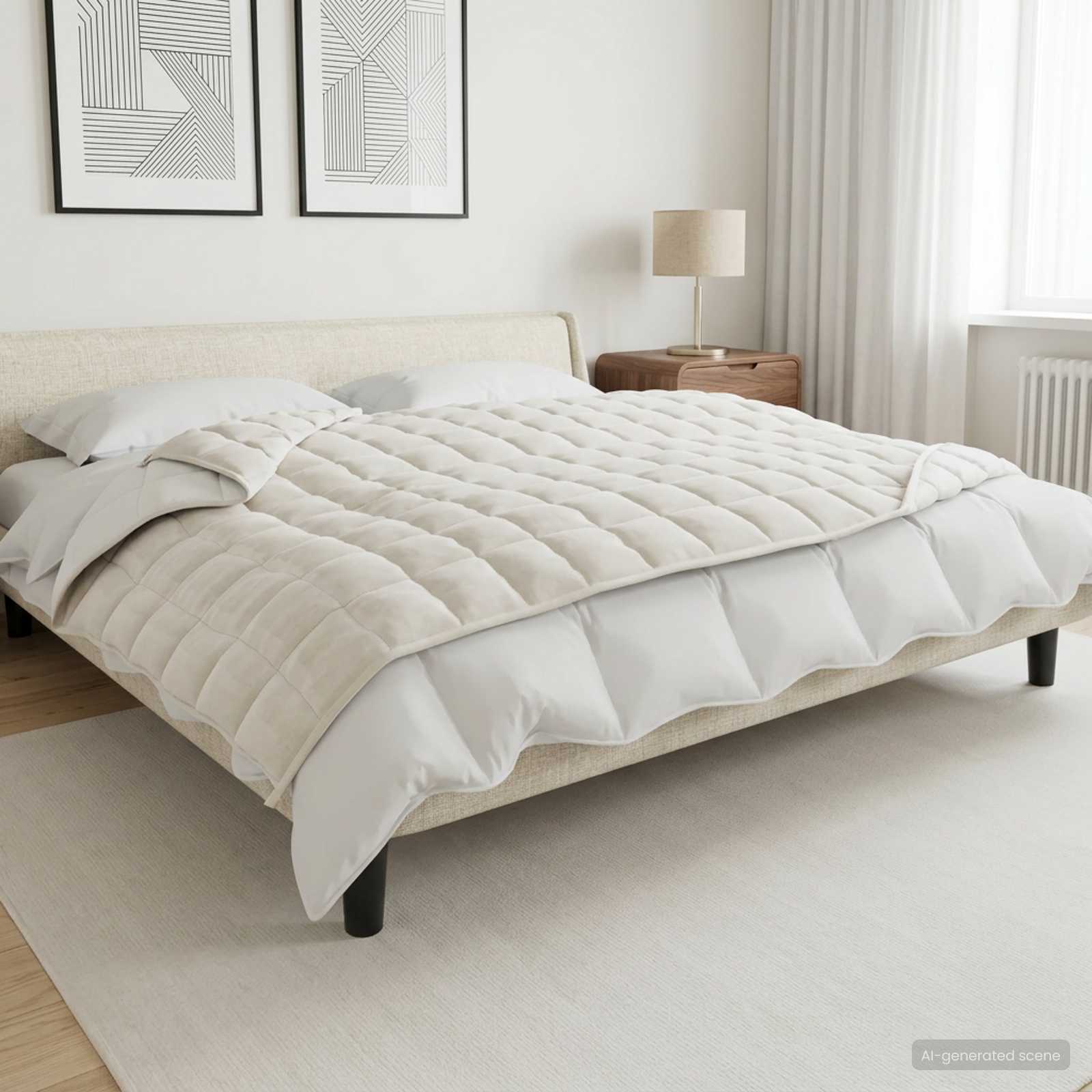 vidaXL Vægtet tæppe Hvid 120 x 180 cm 5 kg 100% Bomuld 205T