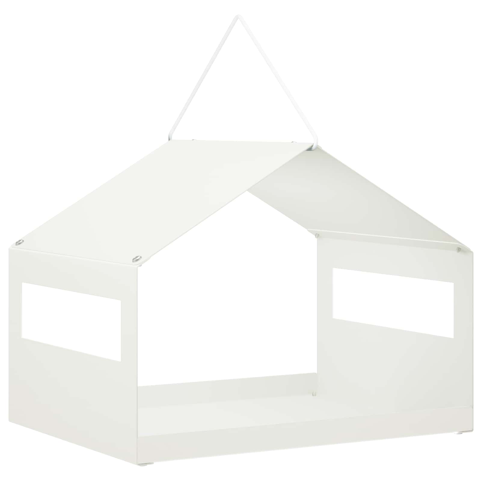 Viseča krmilnica za ptice Jeklo Bela 30 x 23 x 23 cm