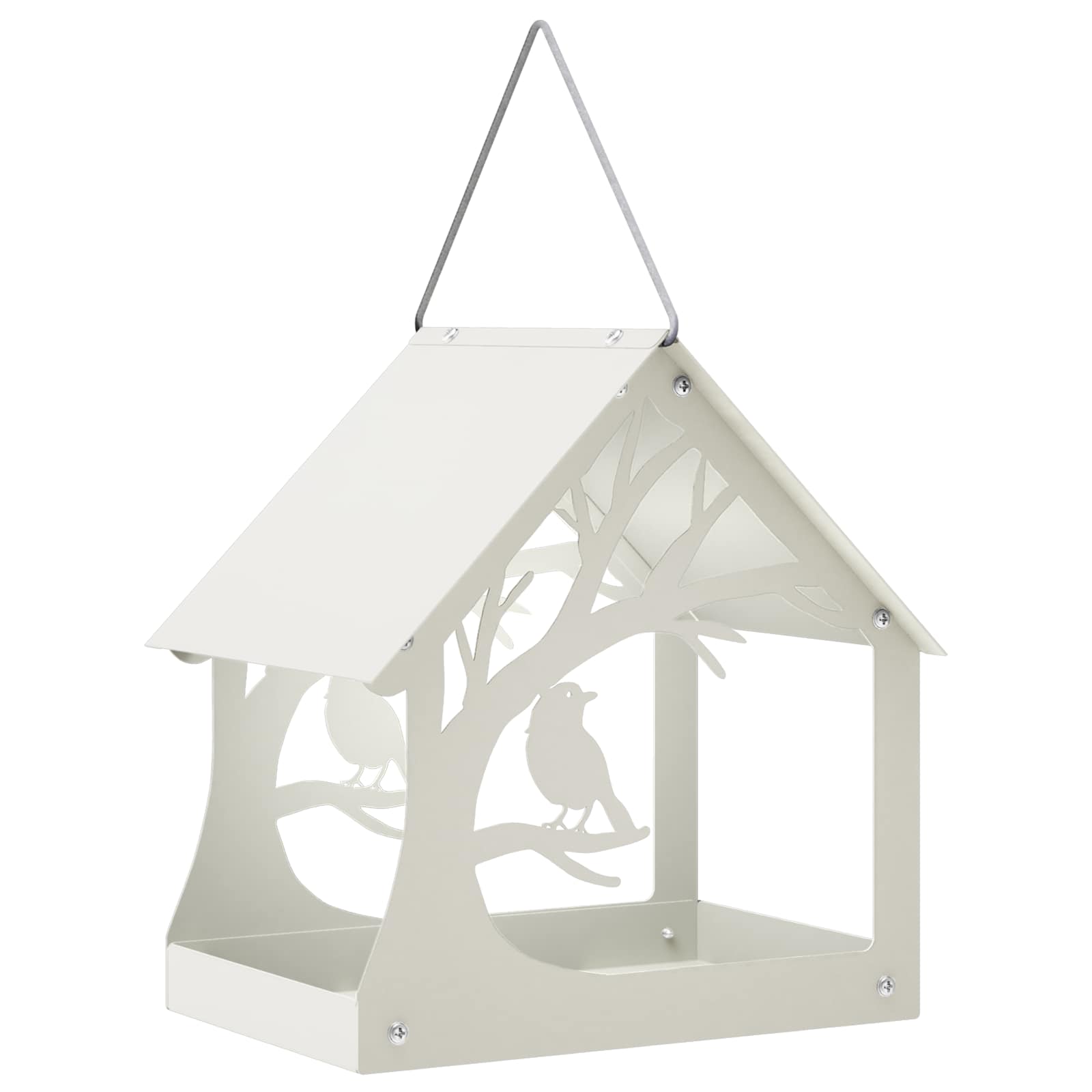Hangend vogelvoederhuisje Staal Wit image 2