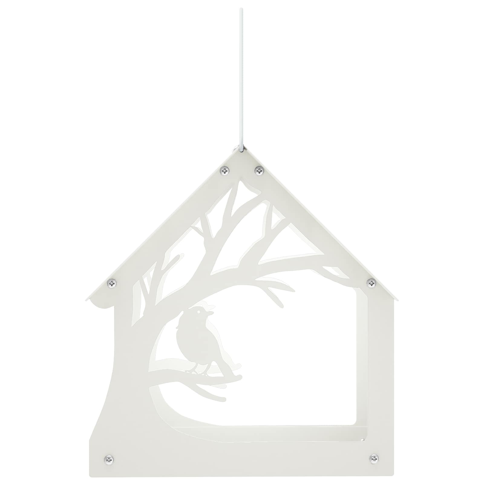 Hangend vogelvoederhuisje Staal Wit image 3
