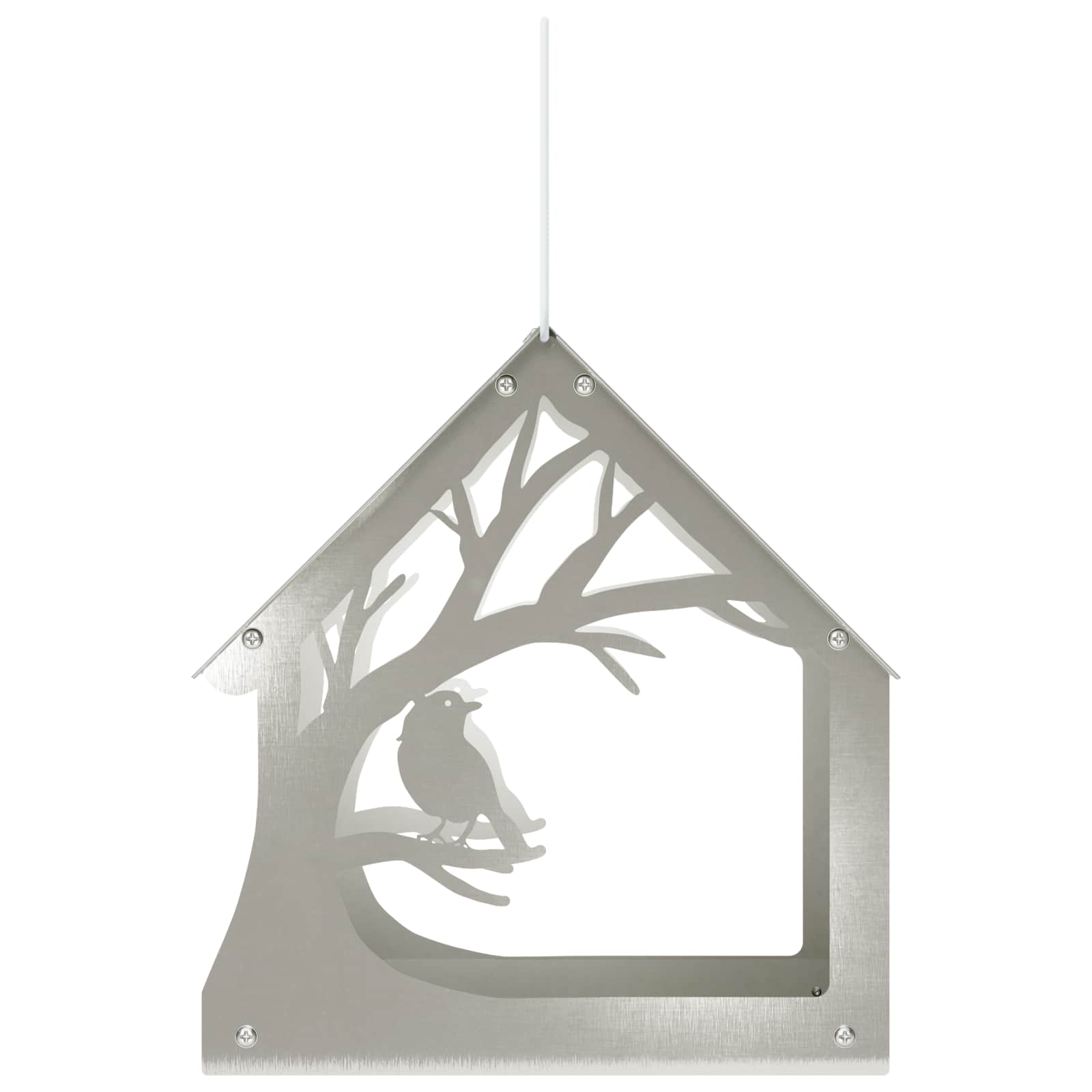 vidaXL - Hangend - vogelvoederhuisje - Roestvrij - staal - zilver