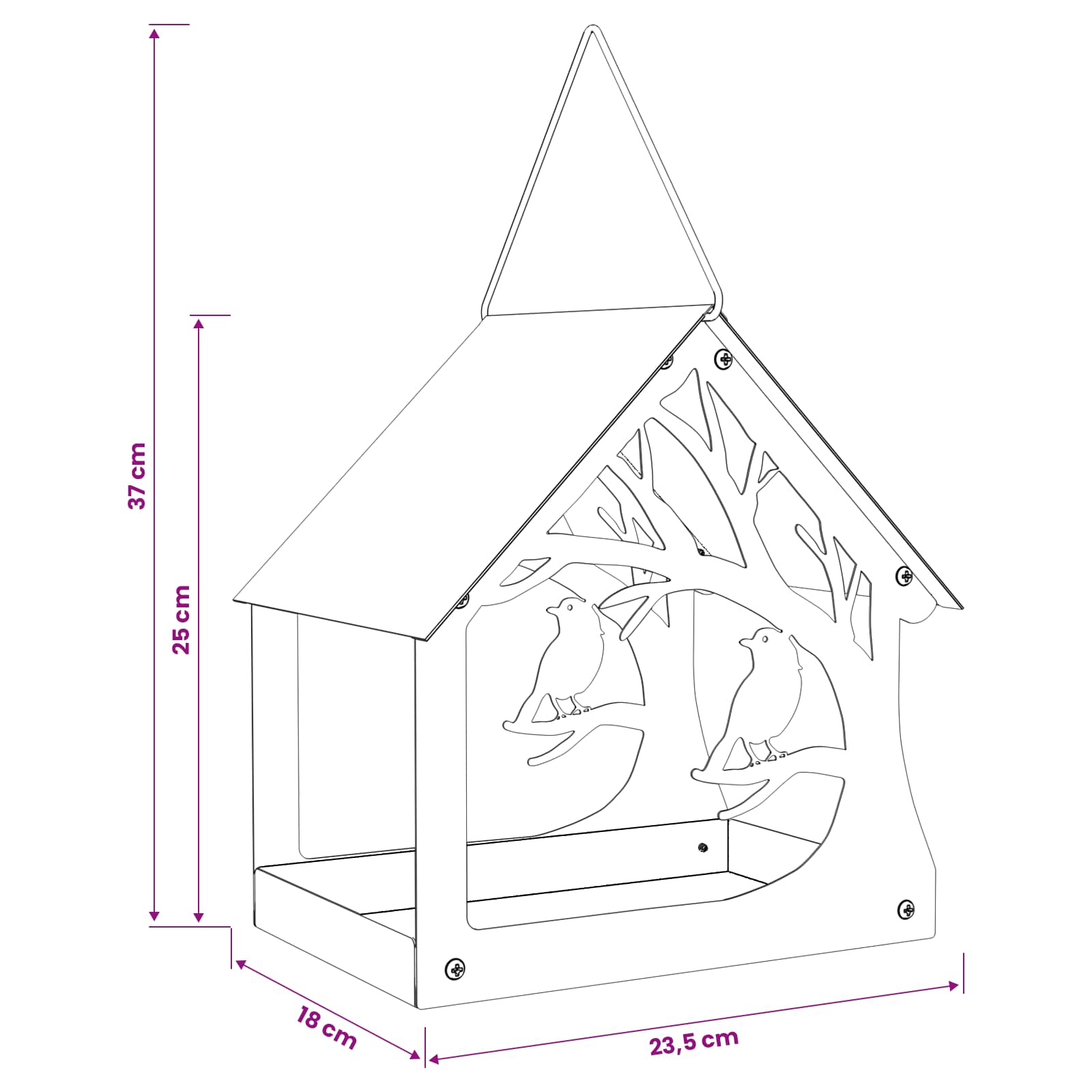 Hangend vogelvoederhuisje Gegalvaniseerd staal zilver image 6