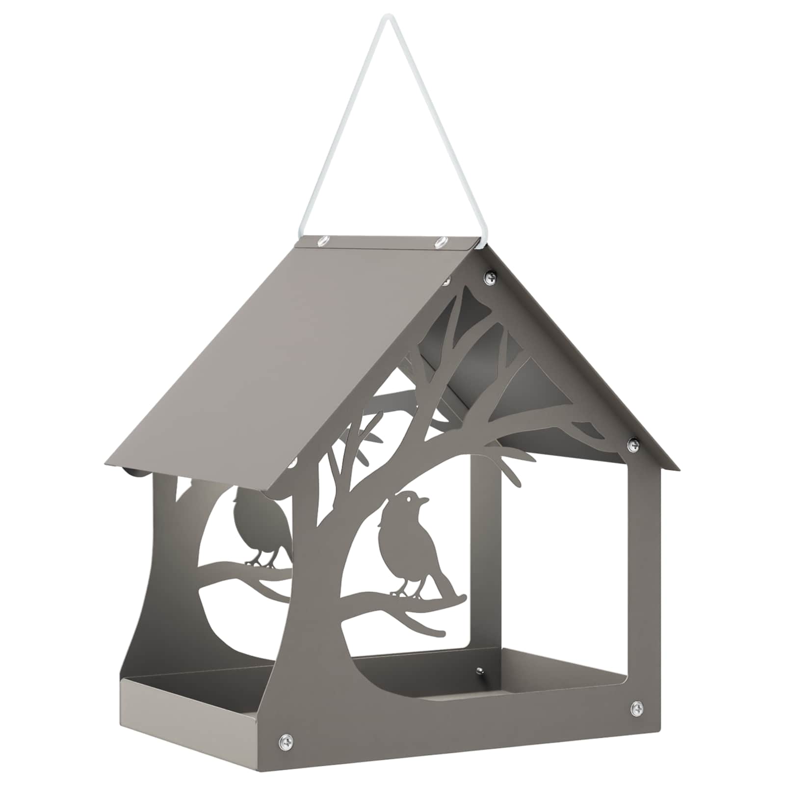 vidaXL - Hangend - vogelvoederhuisje - weervast - staal - Roestkleurig