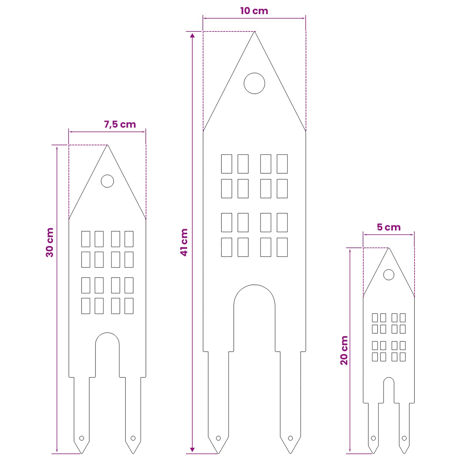 Tuinstekers 3 st 41 x 10 x 0,08 cm Roestkleurig weervast staal image 8