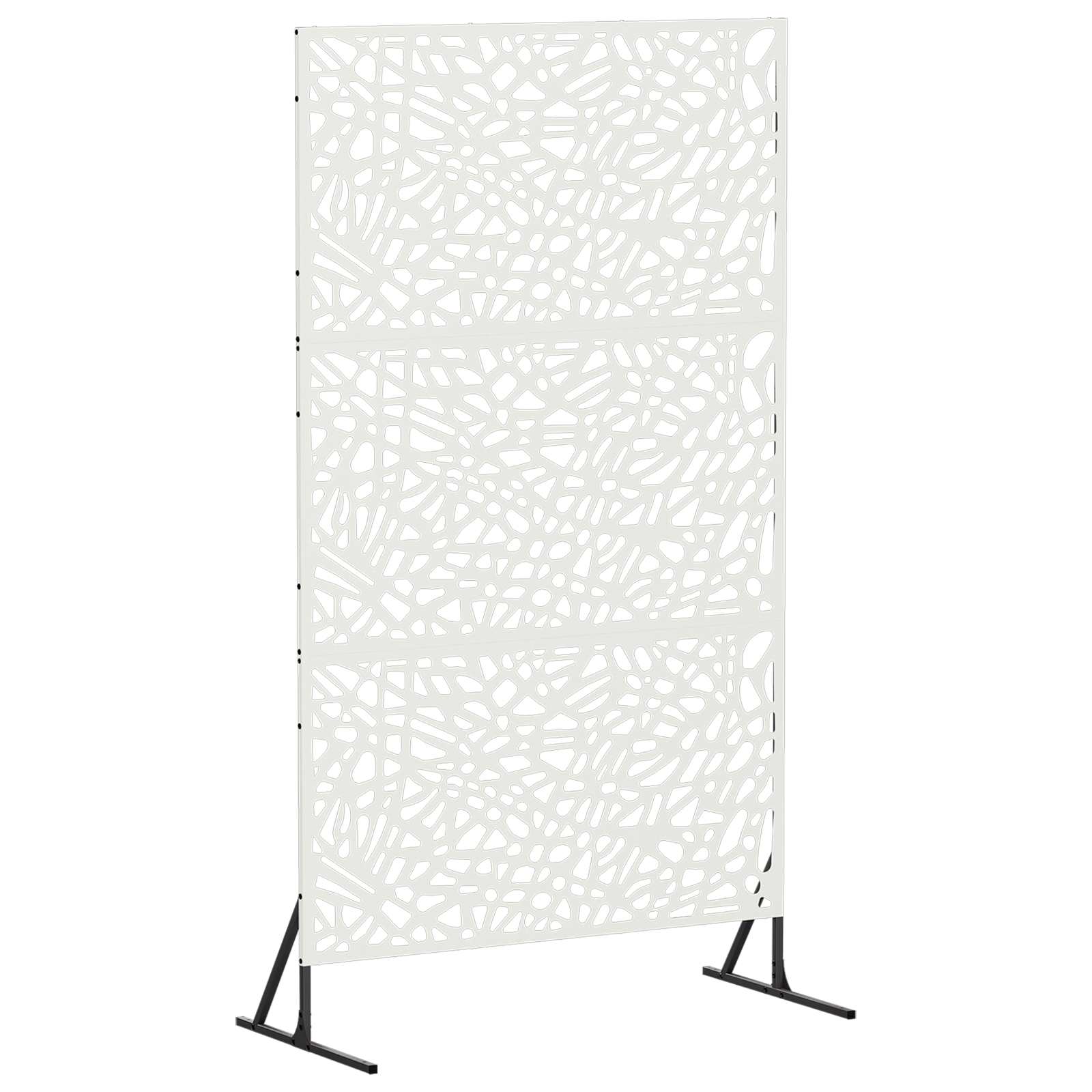 vidaXL Obrazovka pro soukromí 100 x 50 x 180 cm Ocel Bílá