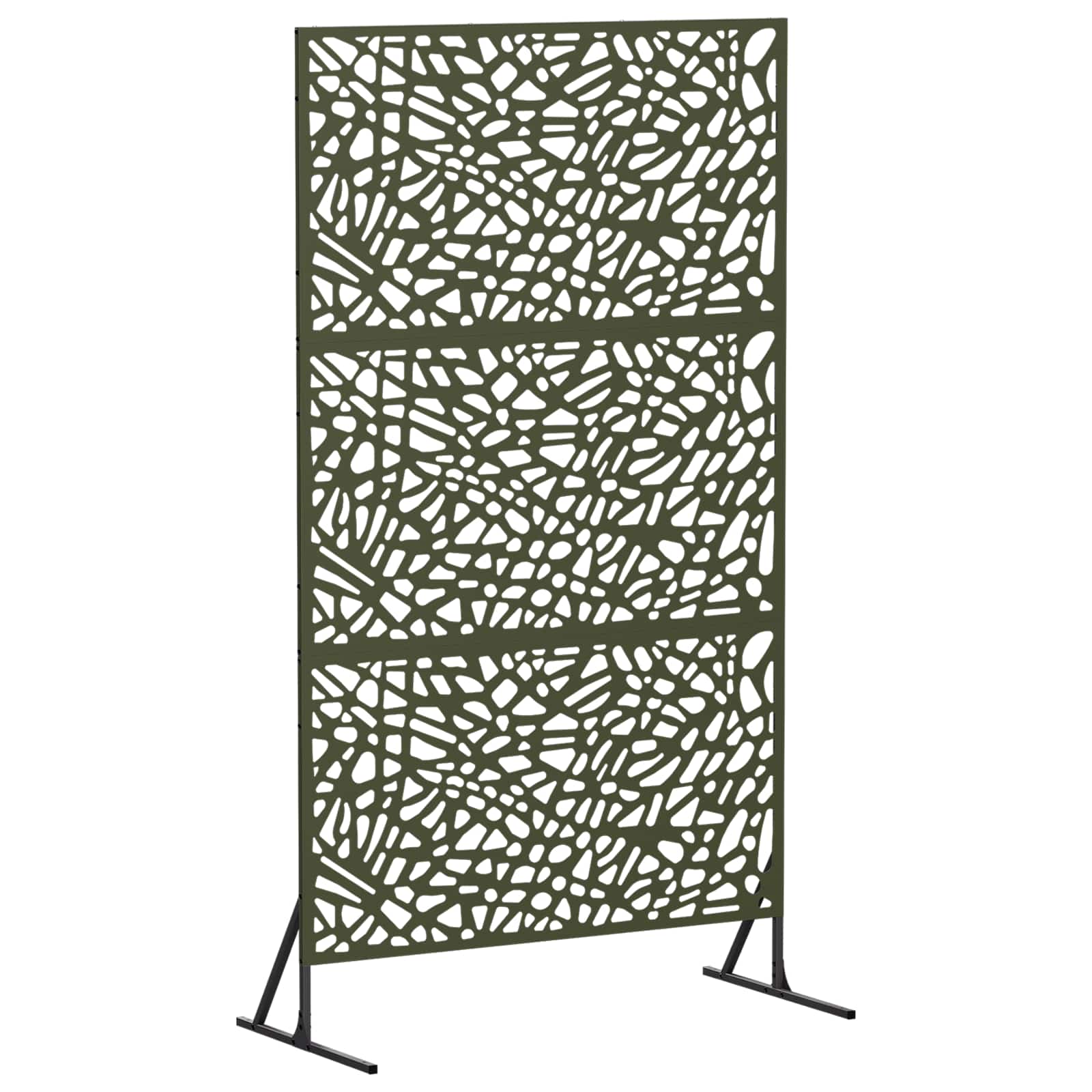 vidaXL Obrazovka pro soukromí 100 x 50 x 180 cm Ocel Olivově zelená