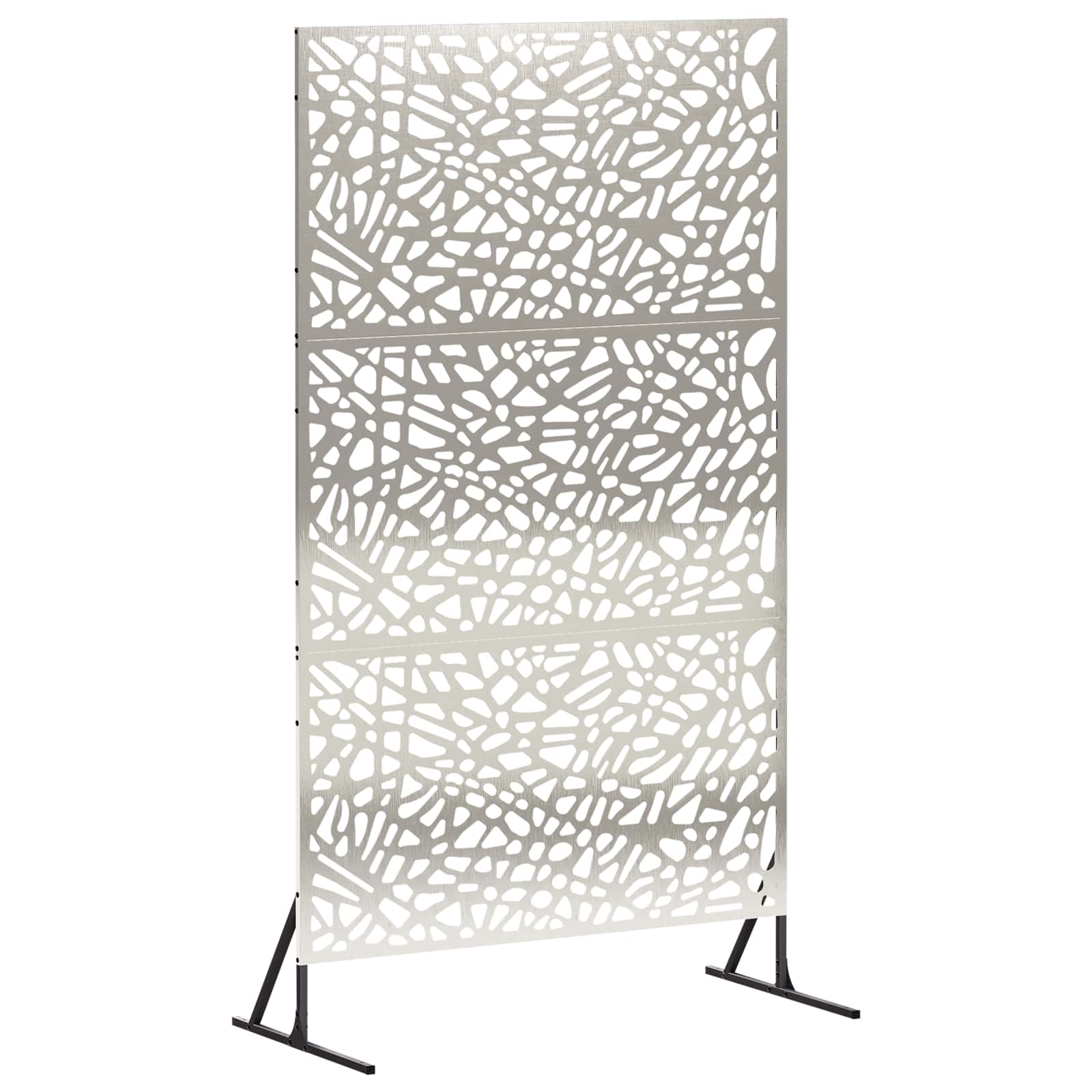 vidaXL Obrazovka pro soukromí 100 x 50 x 180 cm Nerezová ocel Stříbrná