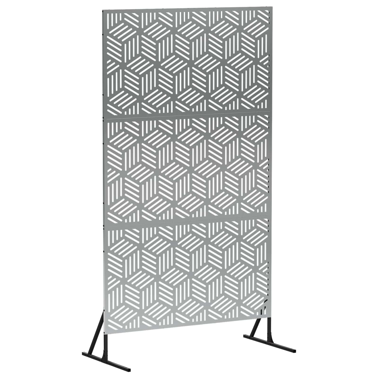 Zaslonska zaščita 100 x 50 x 180 cm Pocinkano jeklo Srebrna