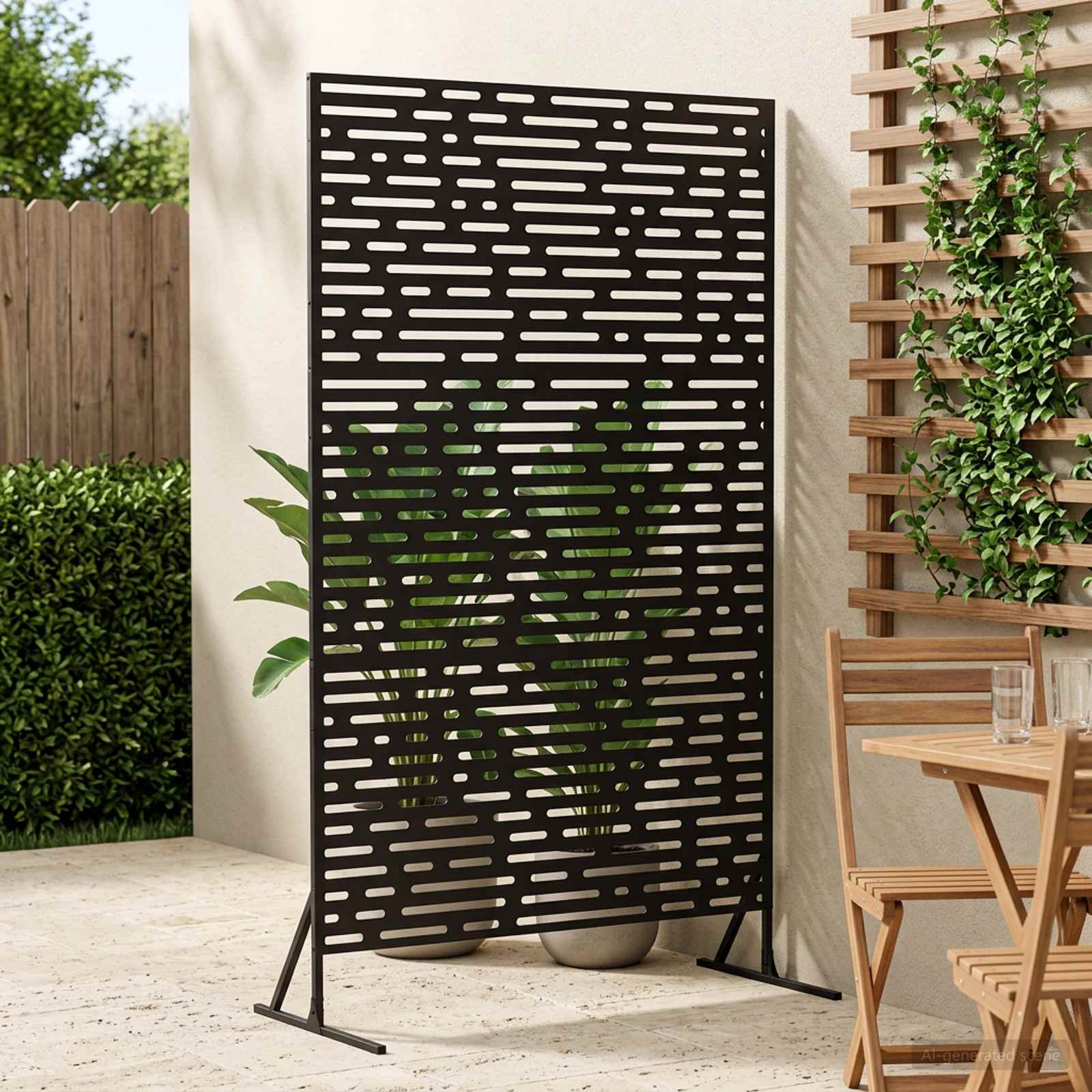 vidaXL Privatlivsskærm 100 x 50 x 180 cm Stål Sort