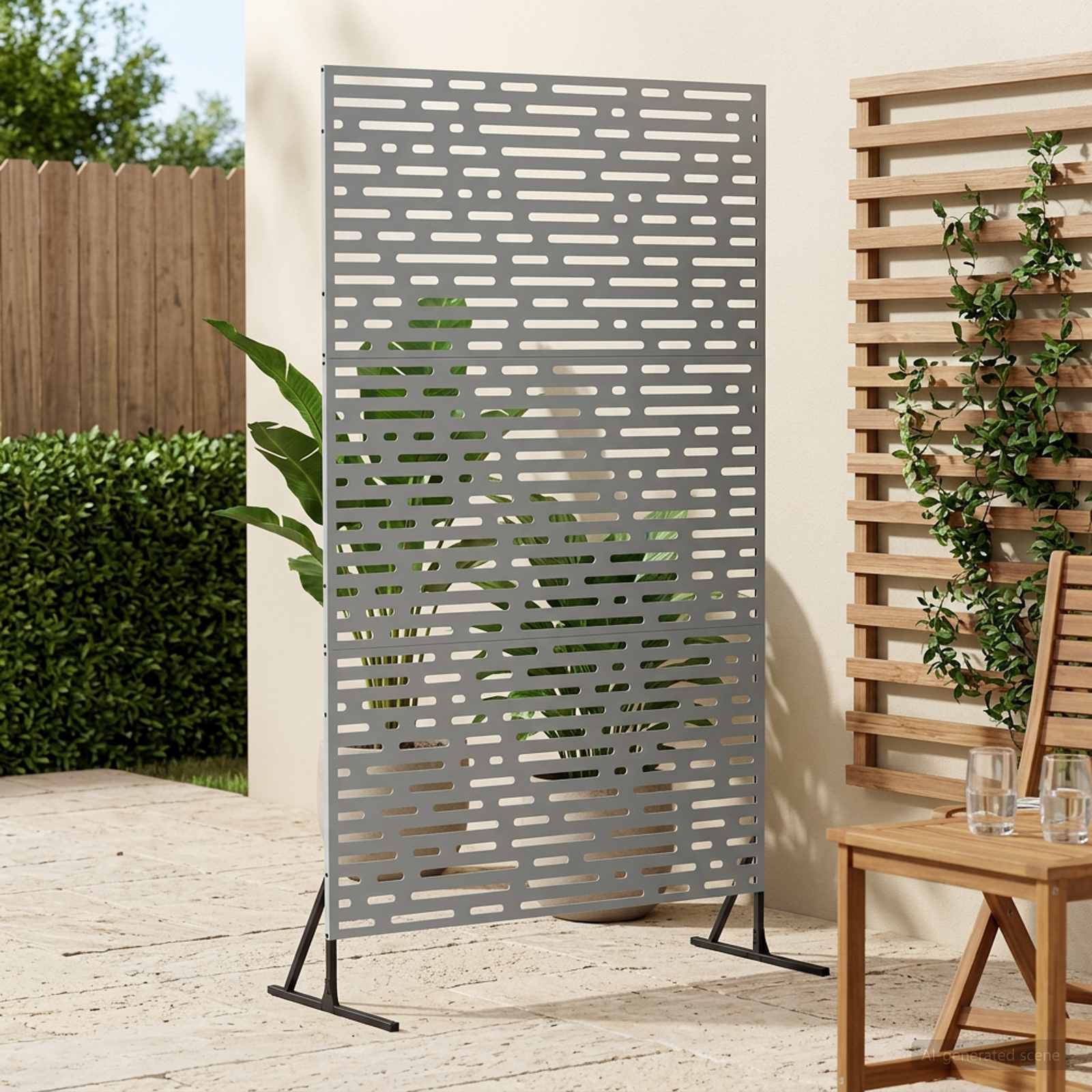 vidaXL Privatlivsskærm 100 x 50 x 180 cm Galvaniseret stål Sølv