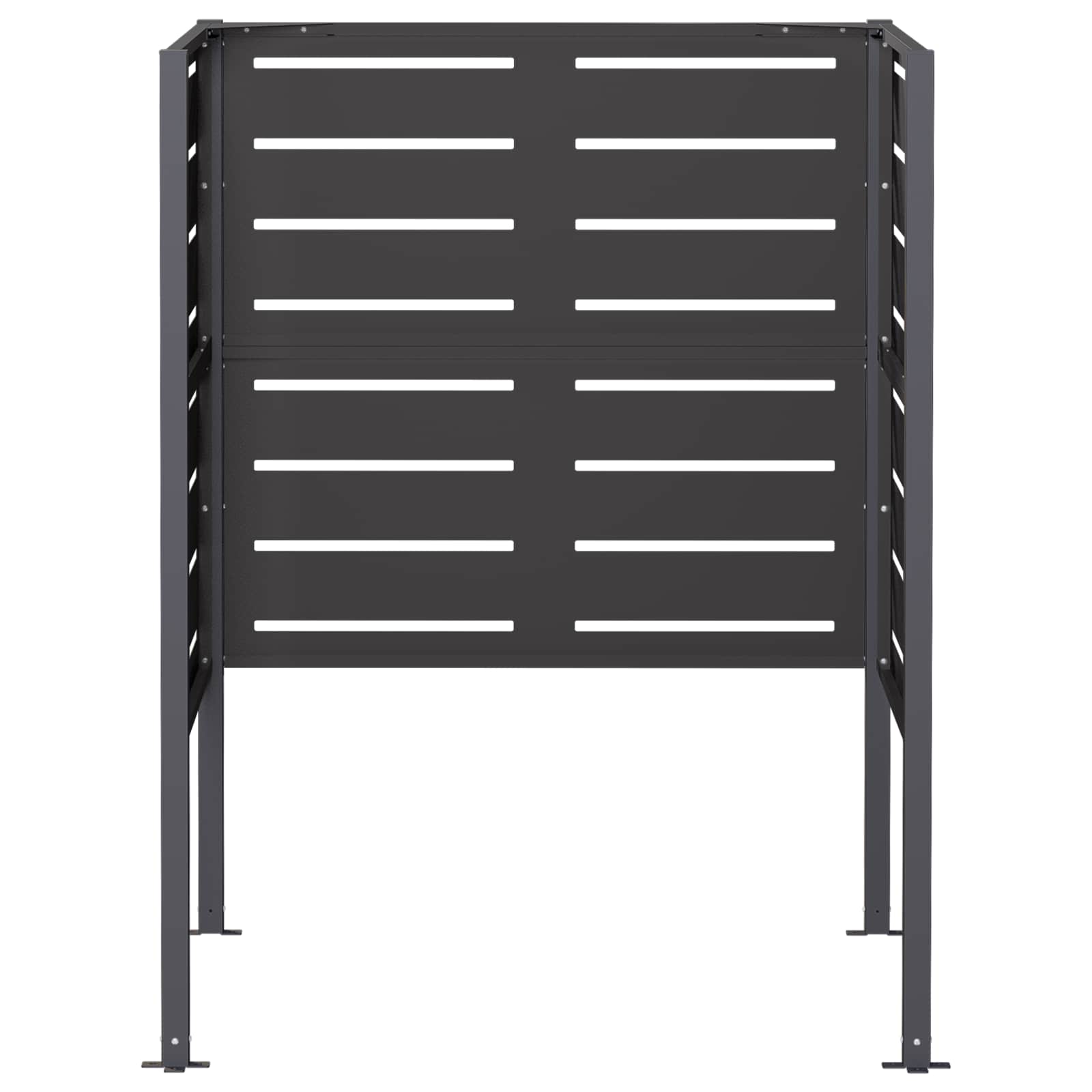 vidaXL - Vuilnisbak - Scherm - 85 - x - 85 - x - 113 - cm - Staal - Zwart