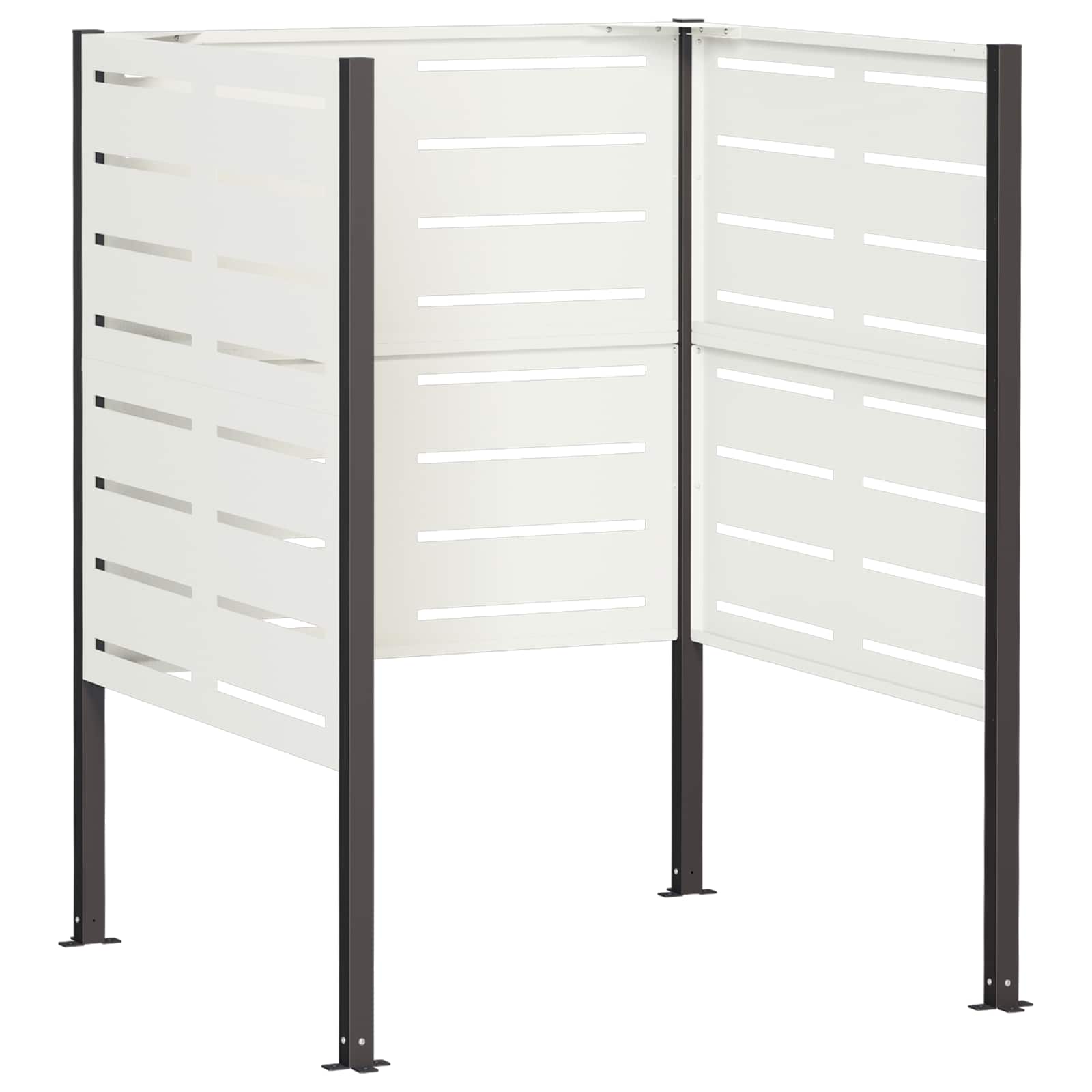 Zaslon za smetnjak 85 x 85 x 113 cm Jeklo Bela