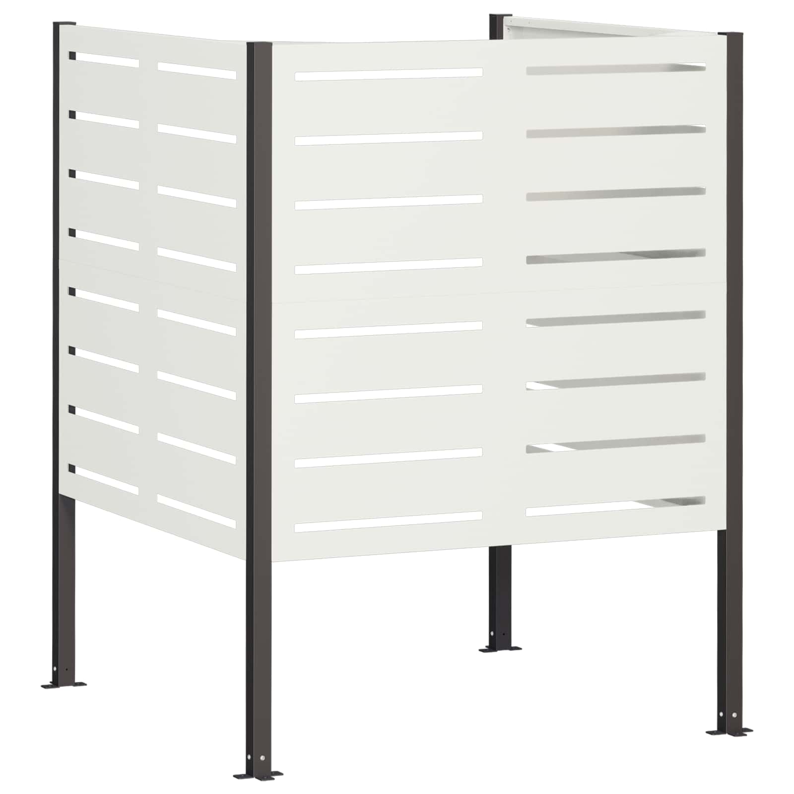 Zaslon za smetnjak 85 x 85 x 113 cm Jeklo Bela