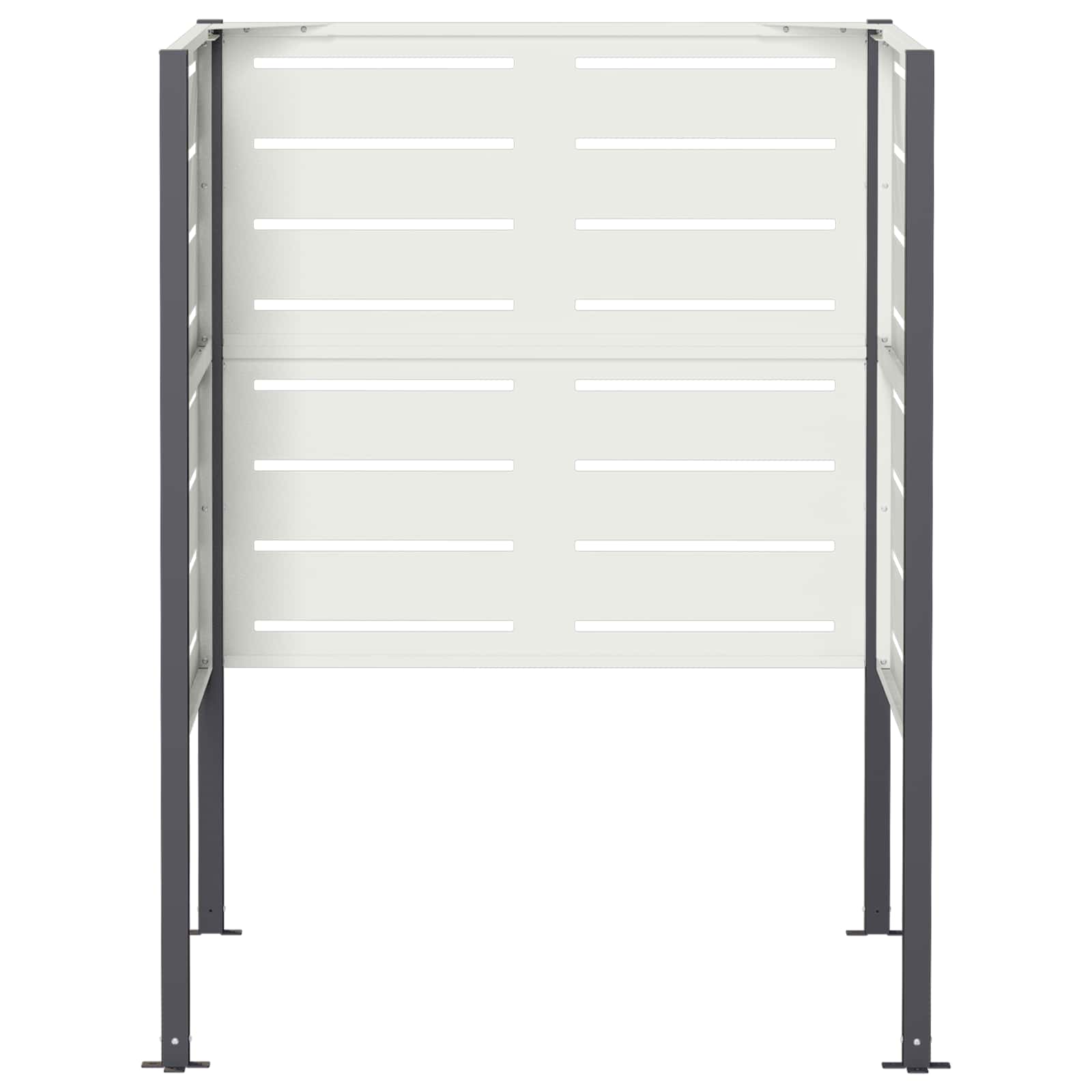 vidaXL - Vuilnisbak - Scherm - 85 - x - 85 - x - 113 - cm - Staal - Wit