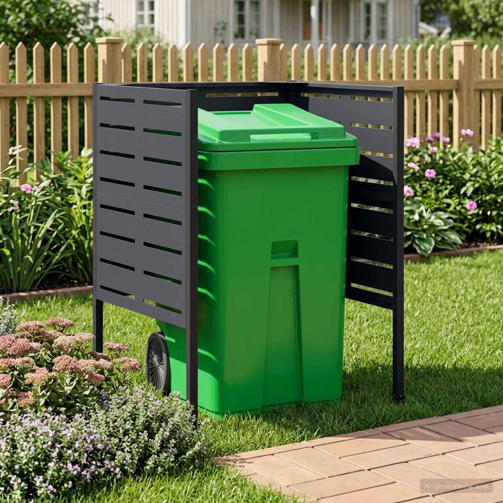 Zaslon za smetnjak 85 x 85 x 113 cm Jeklo Antracit