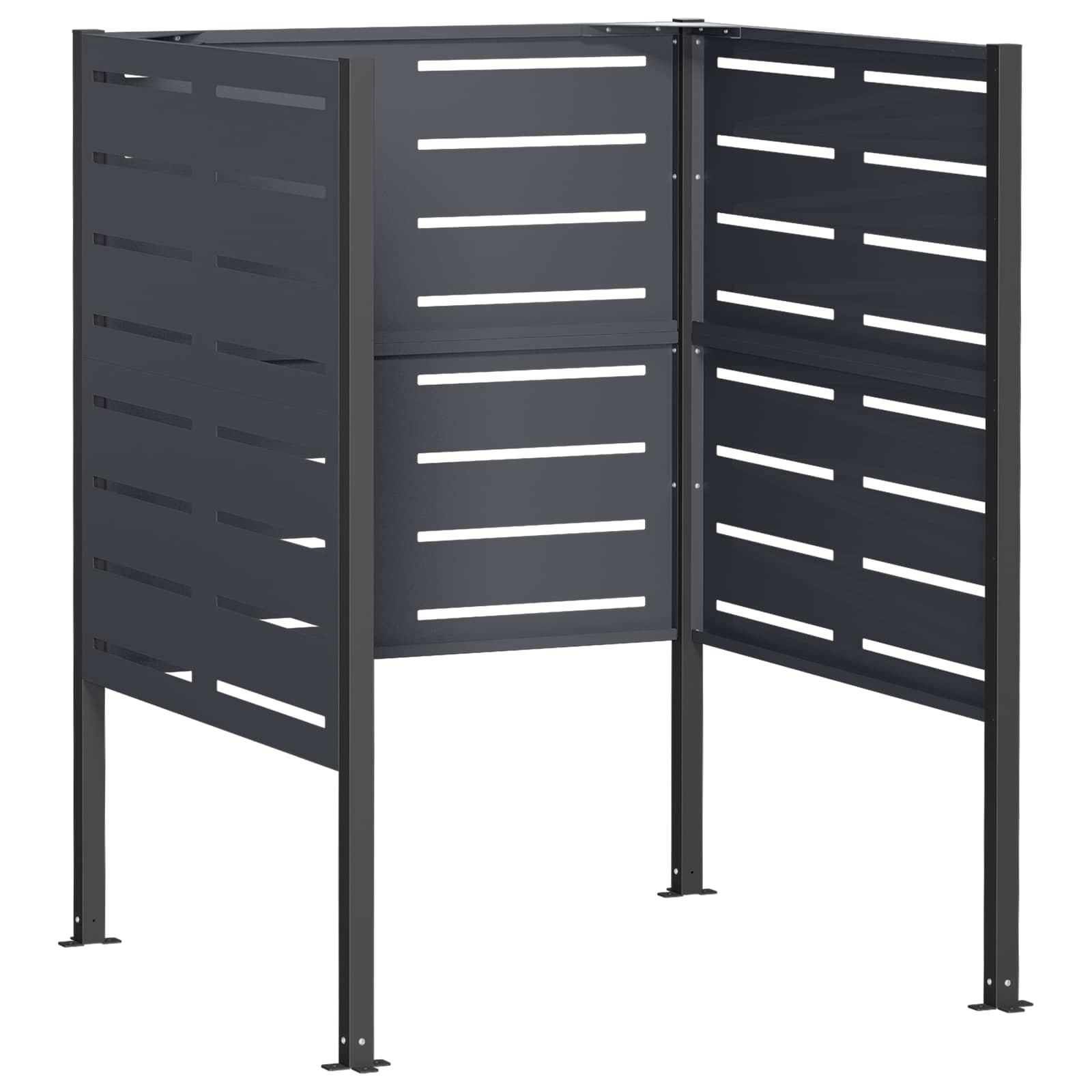 Zaslon za smetnjak 85 x 85 x 113 cm Jeklo Antracit