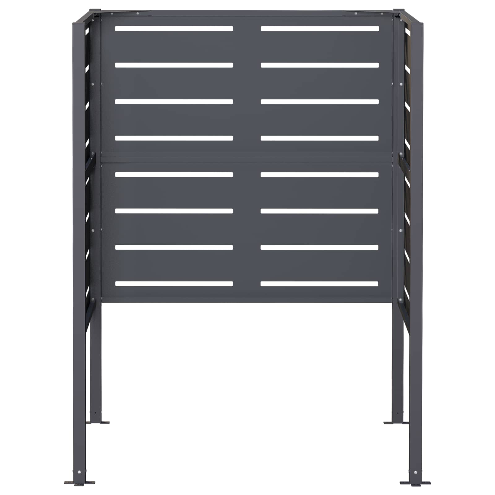 vidaXL - Vuilnisbak - Scherm - 85 - x - 85 - x - 113 - cm - Staal - Antraciet