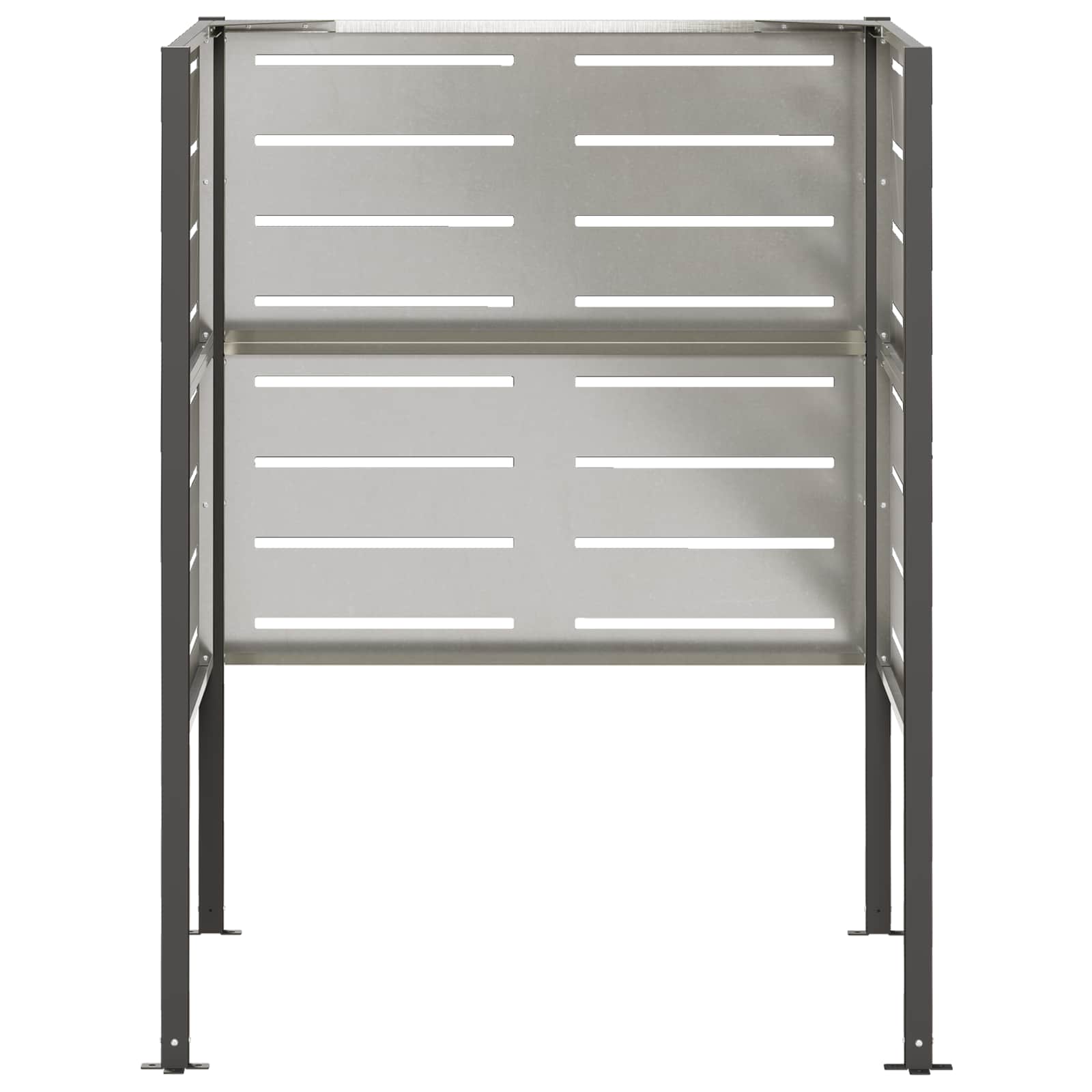 vidaXL - Vuilnisbak - Scherm - 85 - x - 85 - x - 113 - cm - Roestvrij - staal - zilver