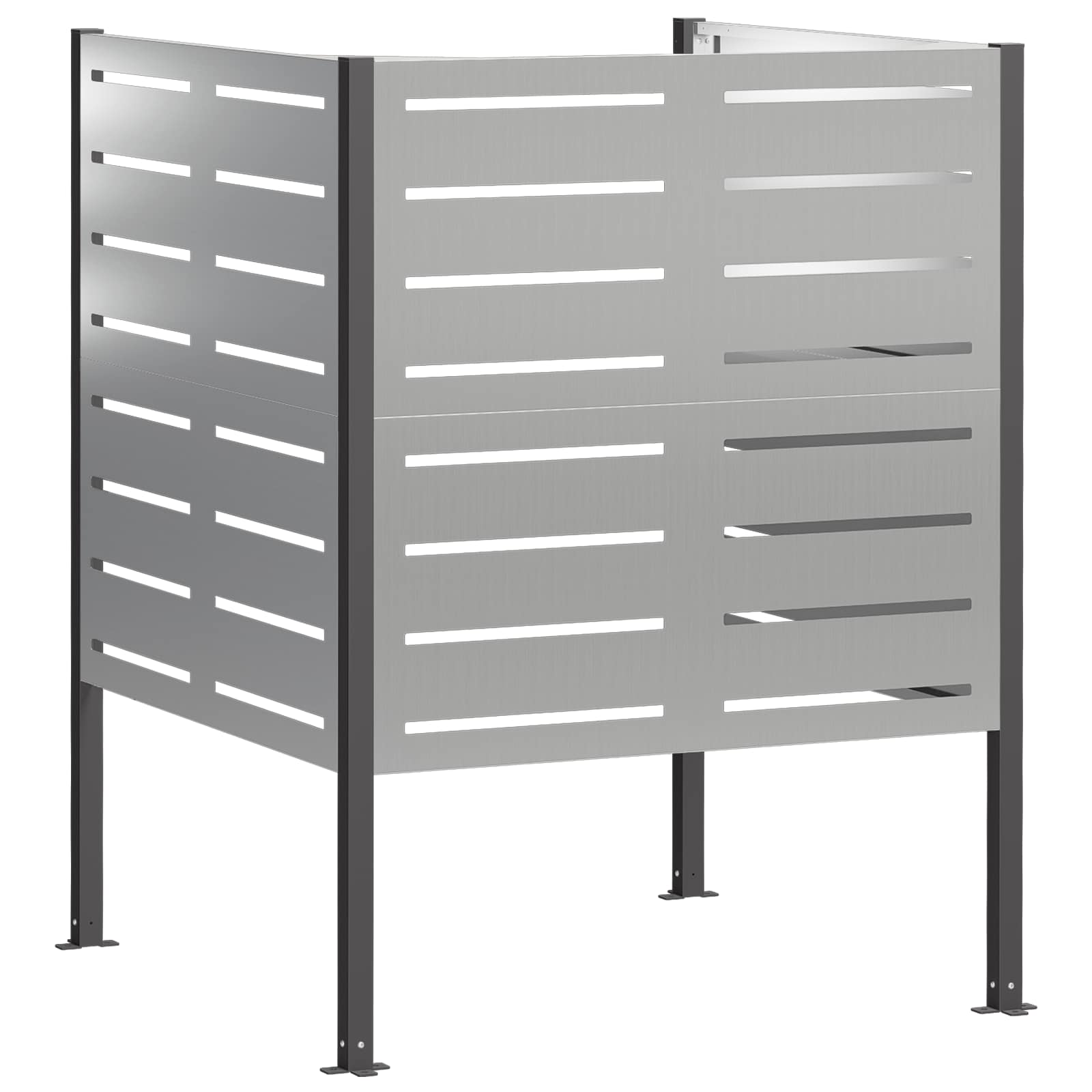 Zaslon za smetnjak 85 x 85 x 113 cm Pocinkano jeklo Srebrna