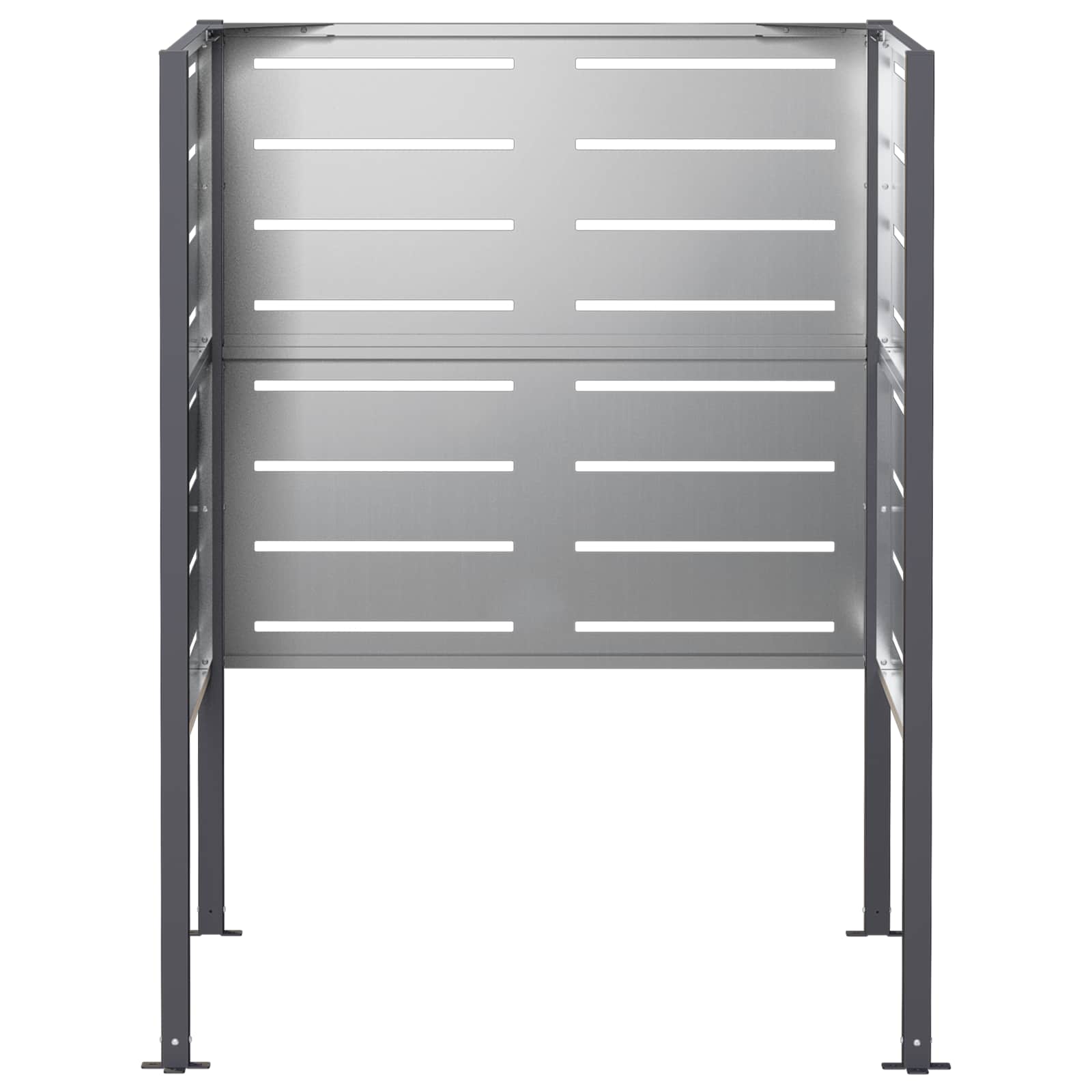 vidaXL - Vuilnisbak - Scherm - 85 - x - 85 - x - 113 - cm - Gegalvaniseerd - staal - zilver