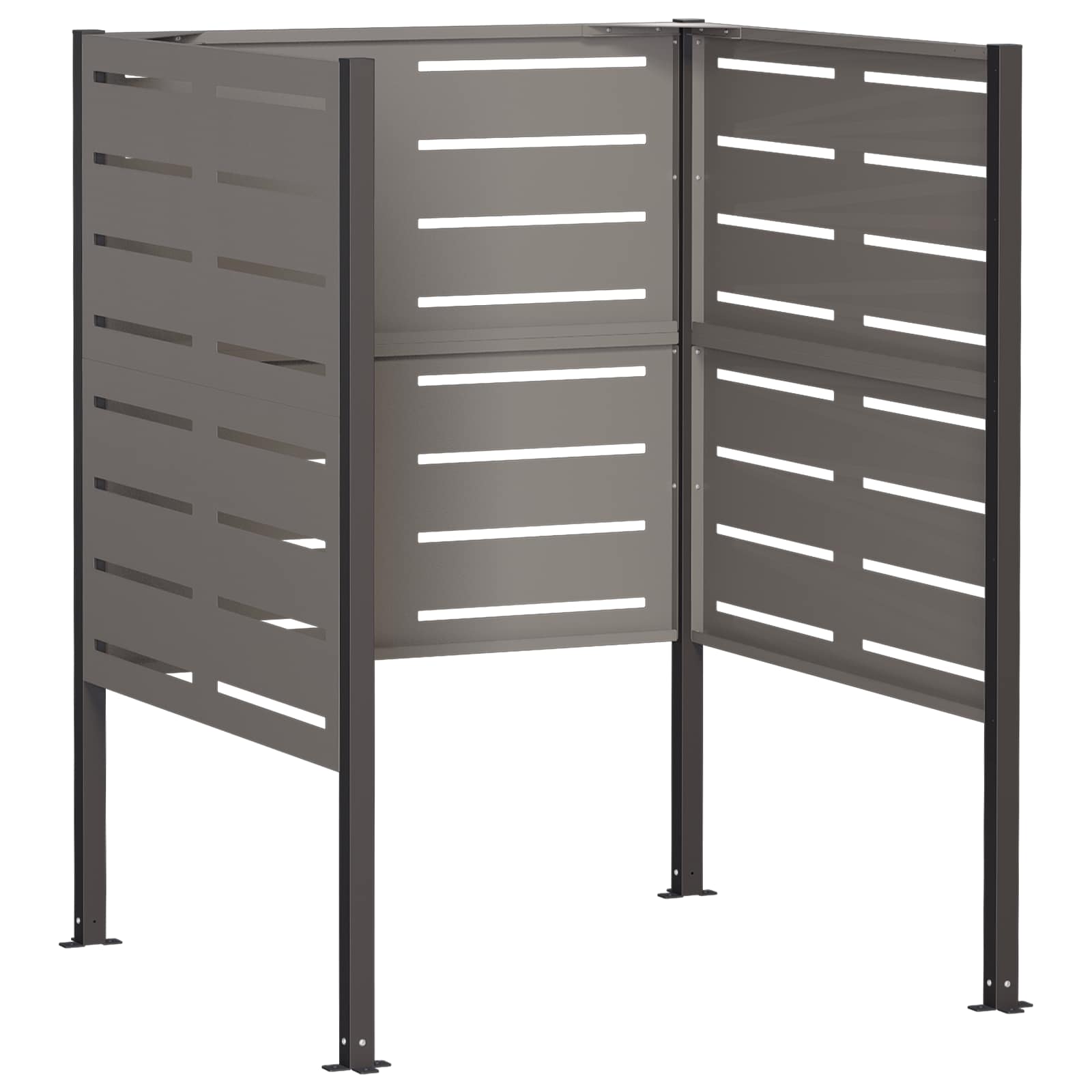 vidaXL - Vuilnisbak - Scherm - 85 - x - 85 - x - 113 - cm - weervast - staal - Roestkleurig
