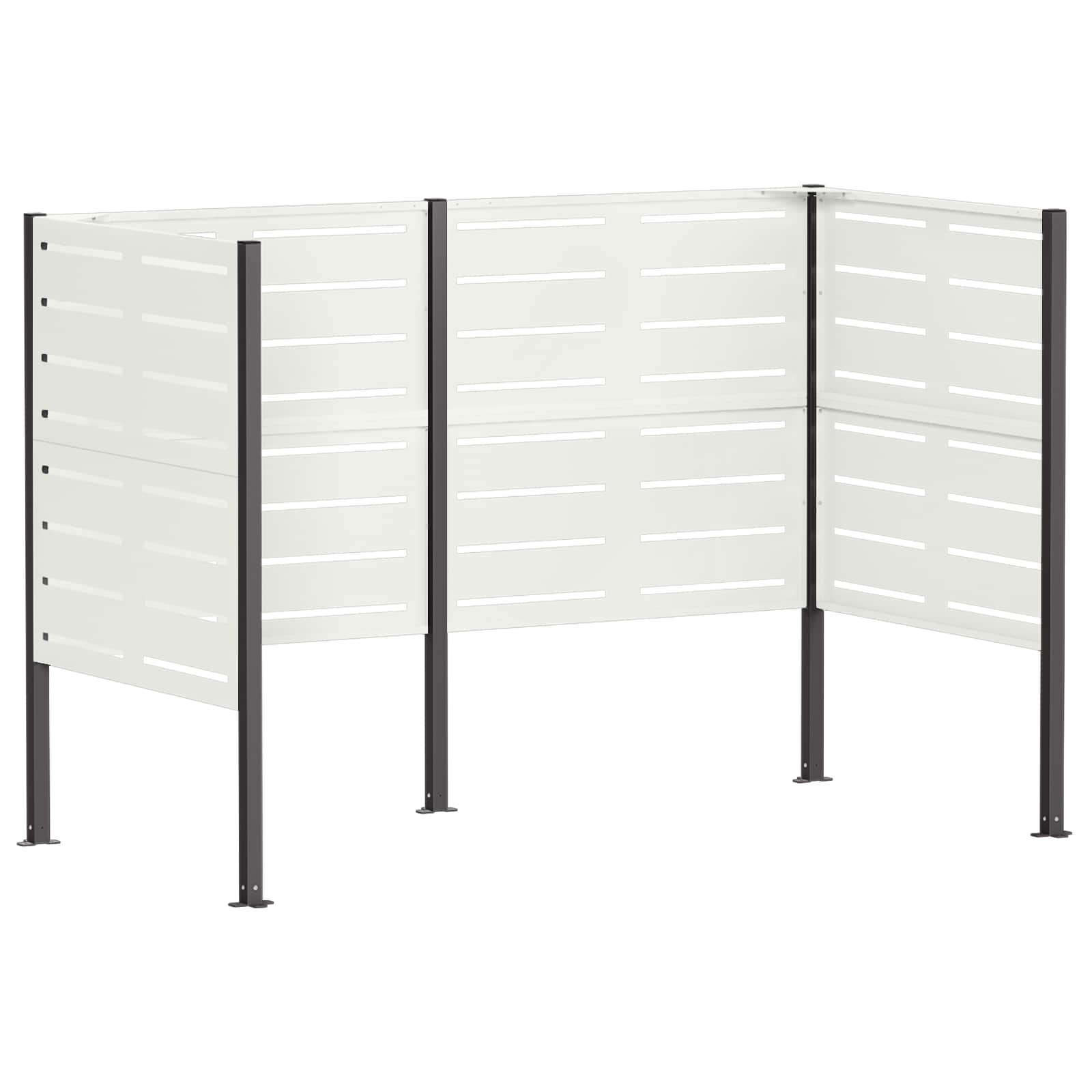 vidaXL Zástěna na popelnice 167 x 85 x 113 cm Ocel Bílá