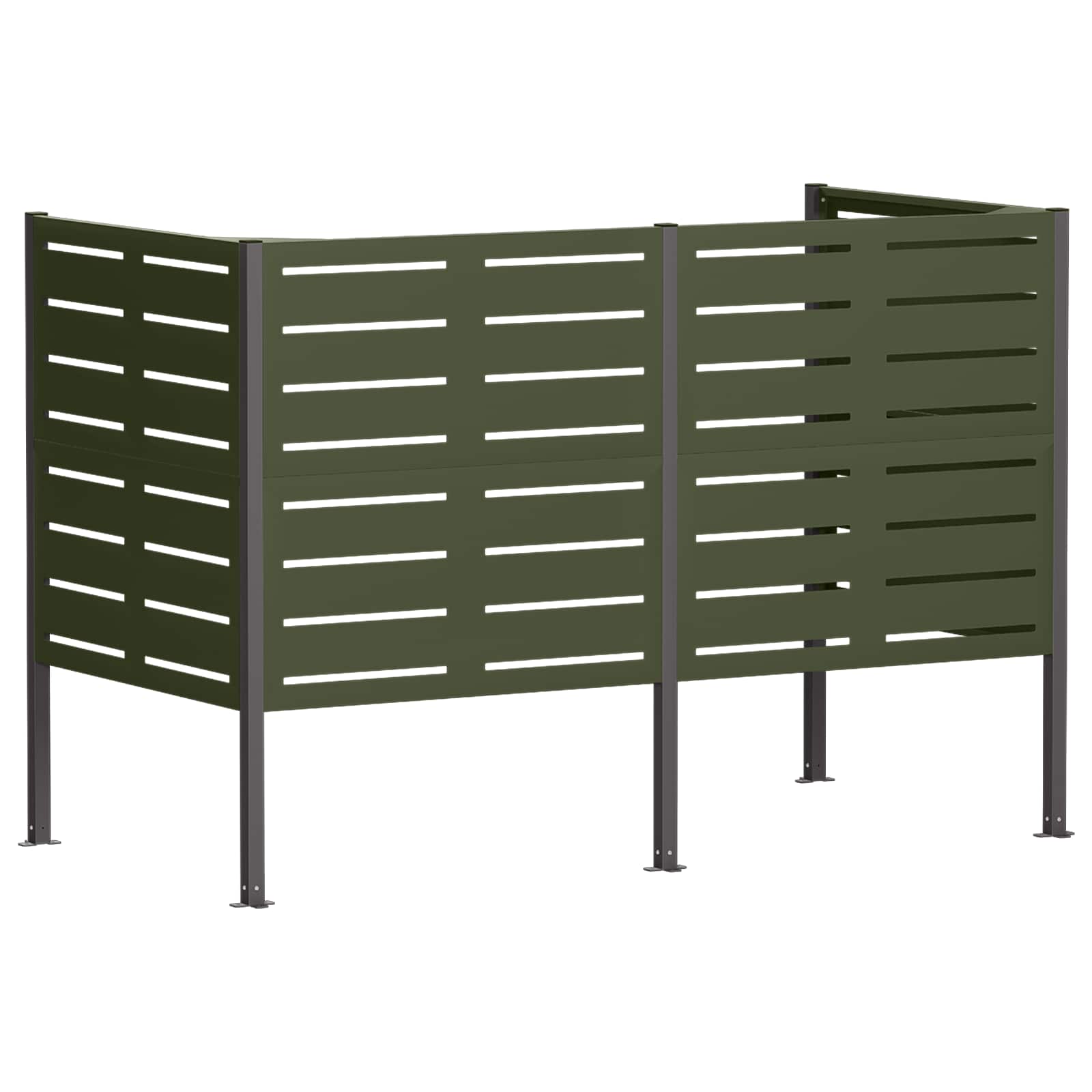 Zaslon za smetnjak 167 x 85 x 113 cm Jeklo Olivno zelena