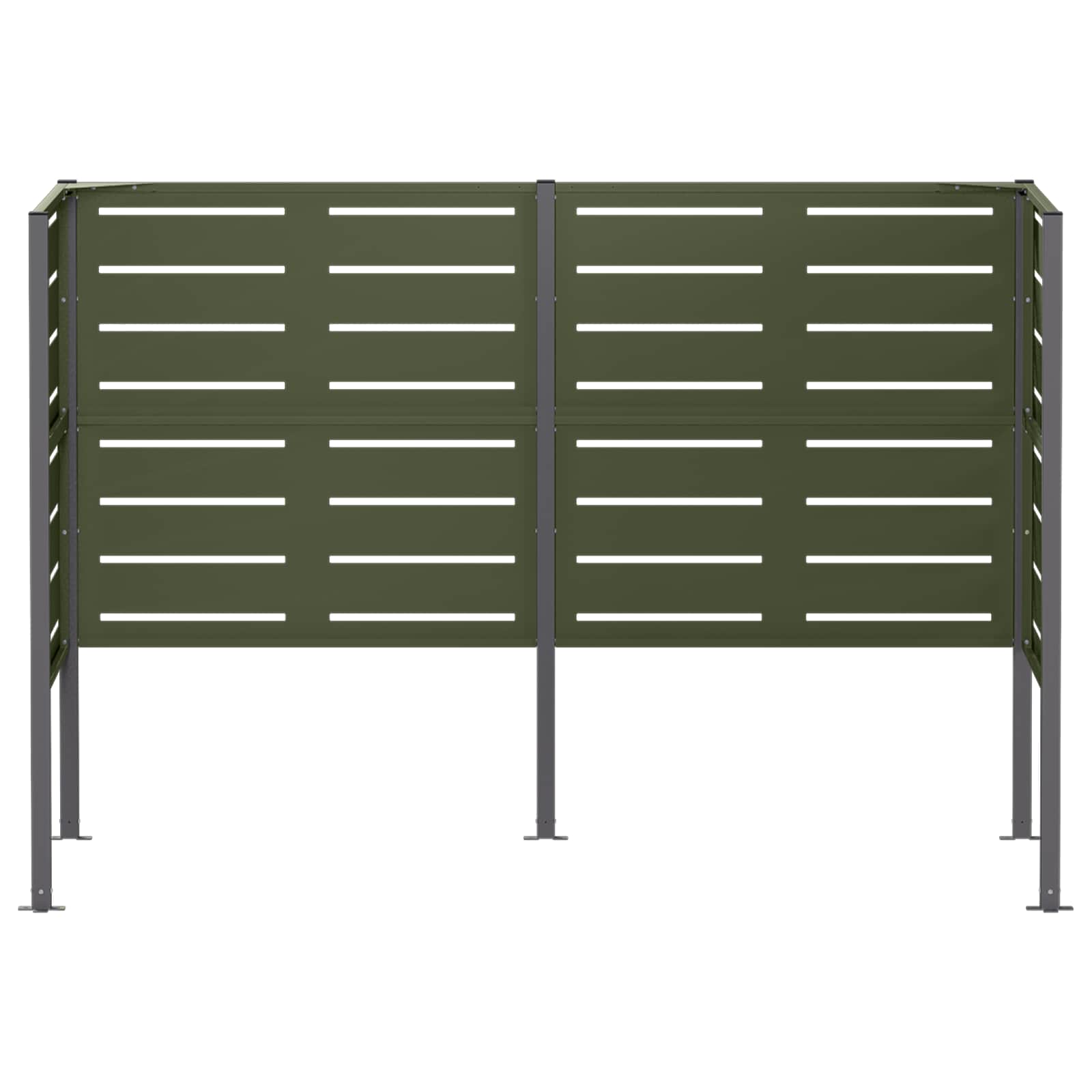 Zaslon za smetnjak 167 x 85 x 113 cm Jeklo Olivno zelena