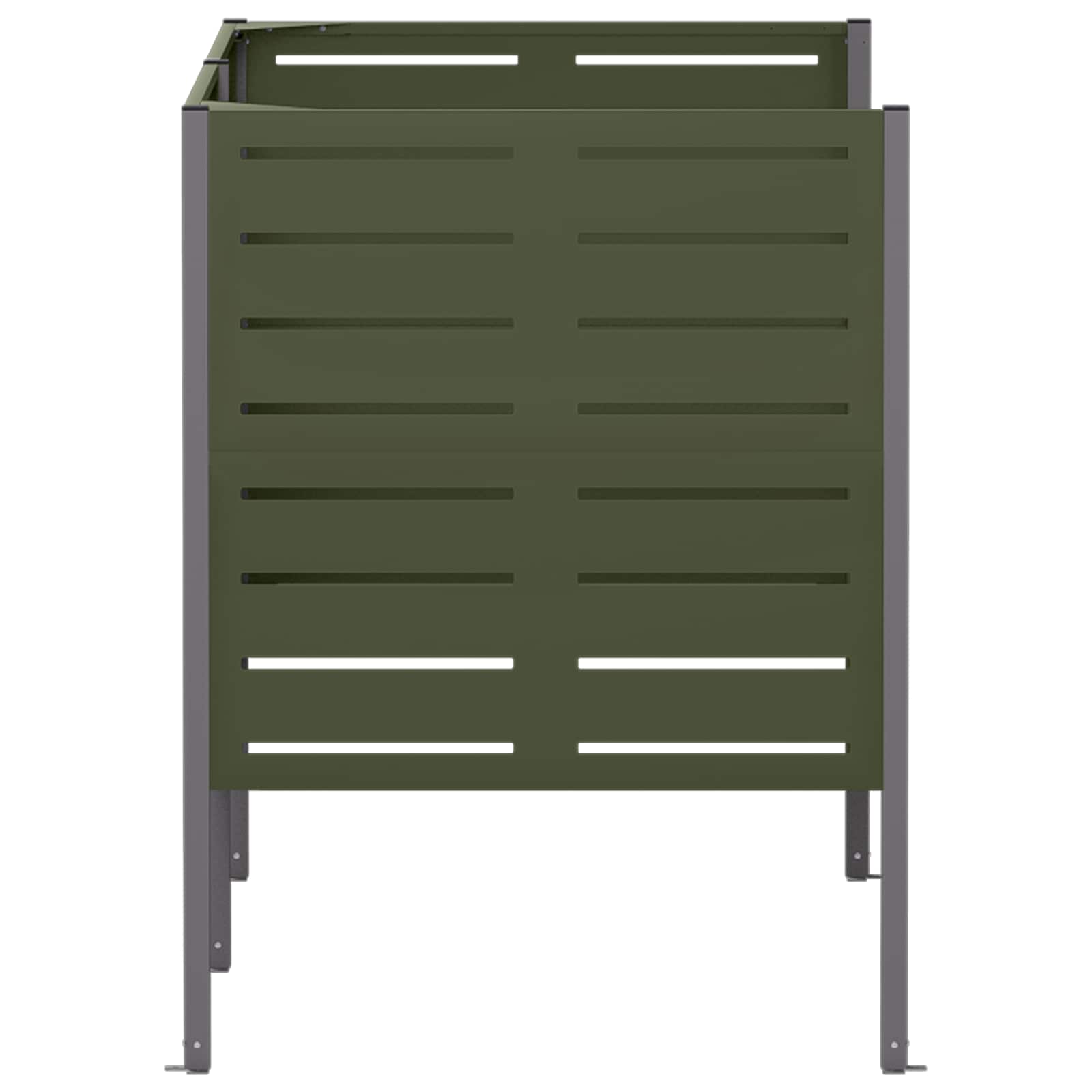 Zaslon za smetnjak 167 x 85 x 113 cm Jeklo Olivno zelena