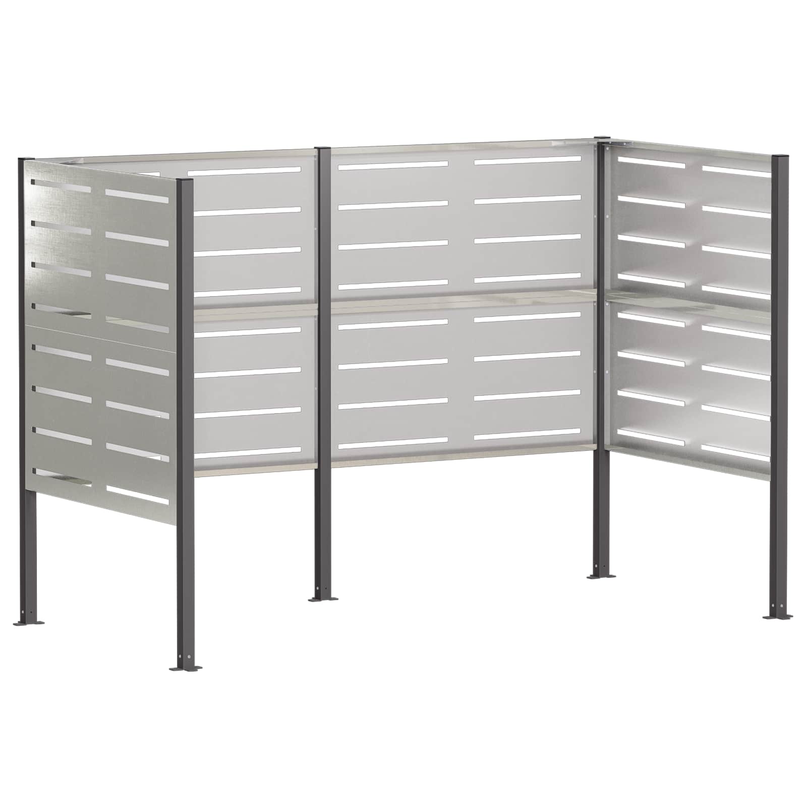 vidaXL Zástěna na popelnice 167 x 85 x 113 cm Nerezová ocel Stříbrná