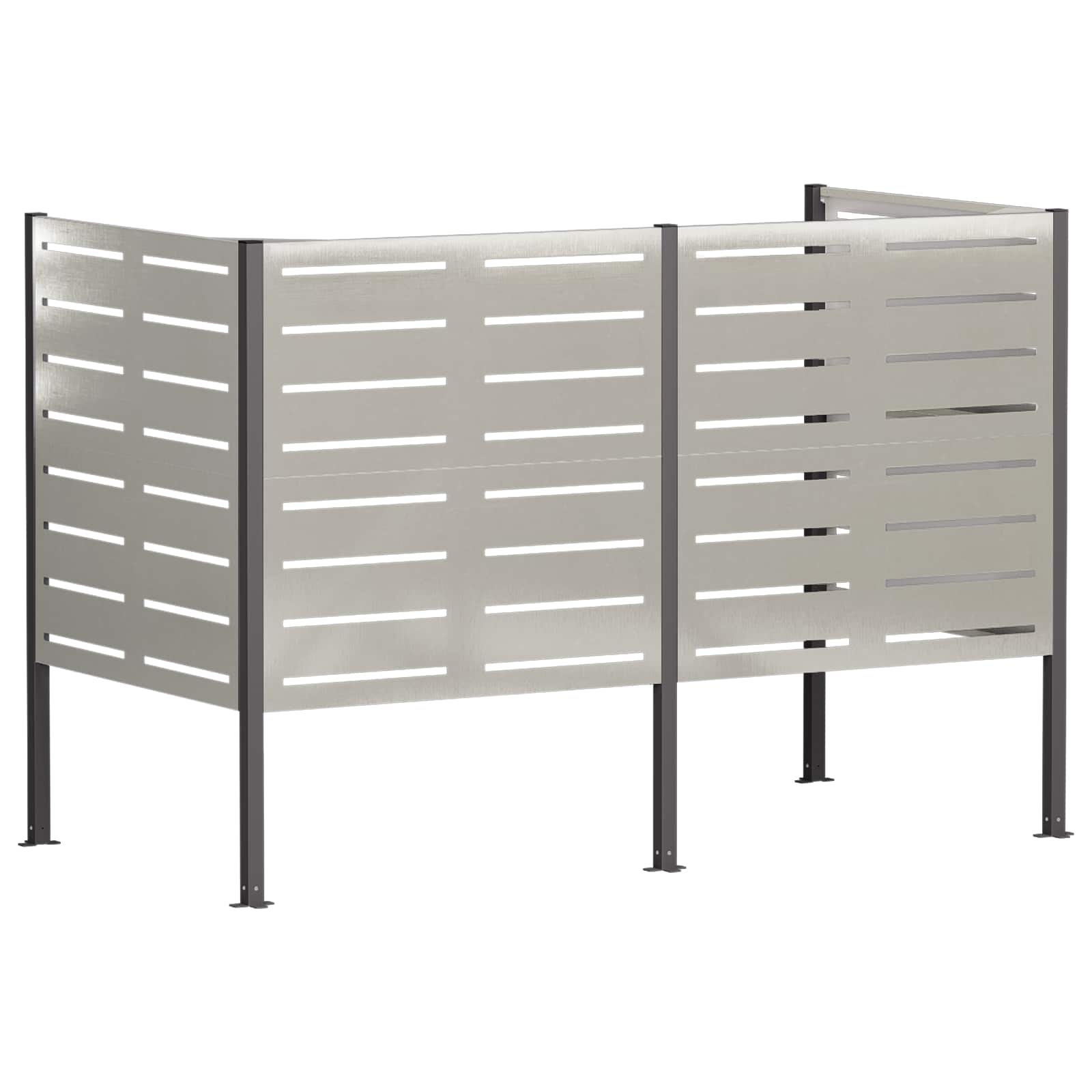 Zaslon za smetnjak 167 x 85 x 113 cm Nerjaveče jeklo Srebrna