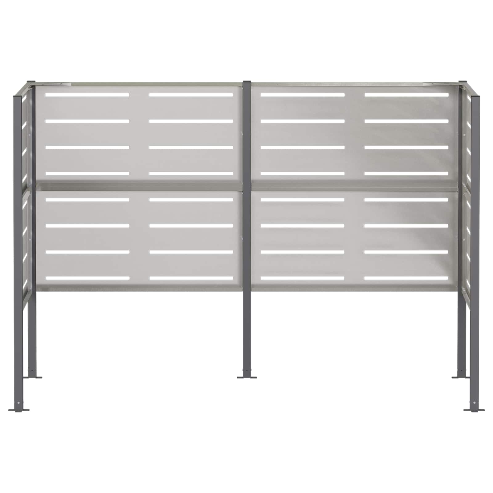 Zaslon za smetnjak 167 x 85 x 113 cm Nerjaveče jeklo Srebrna