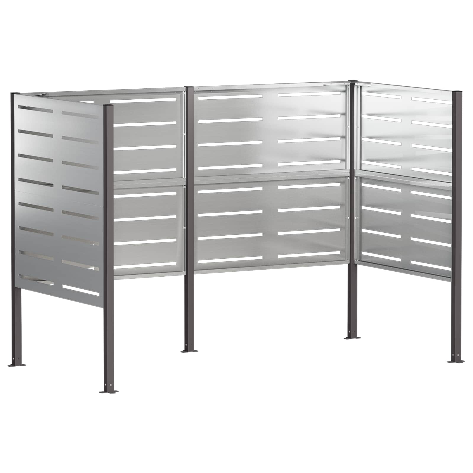 vidaXL Zástěna na popelnice 167 x 85 x 113 cm Pozinkovaná ocel