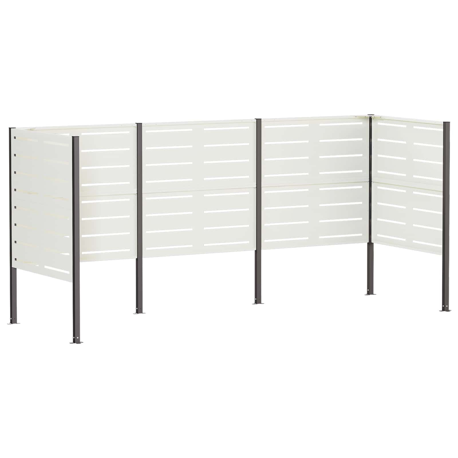 vidaXL Zástěna na popelnice 249 x 85 x 113 cm Ocel Bílá