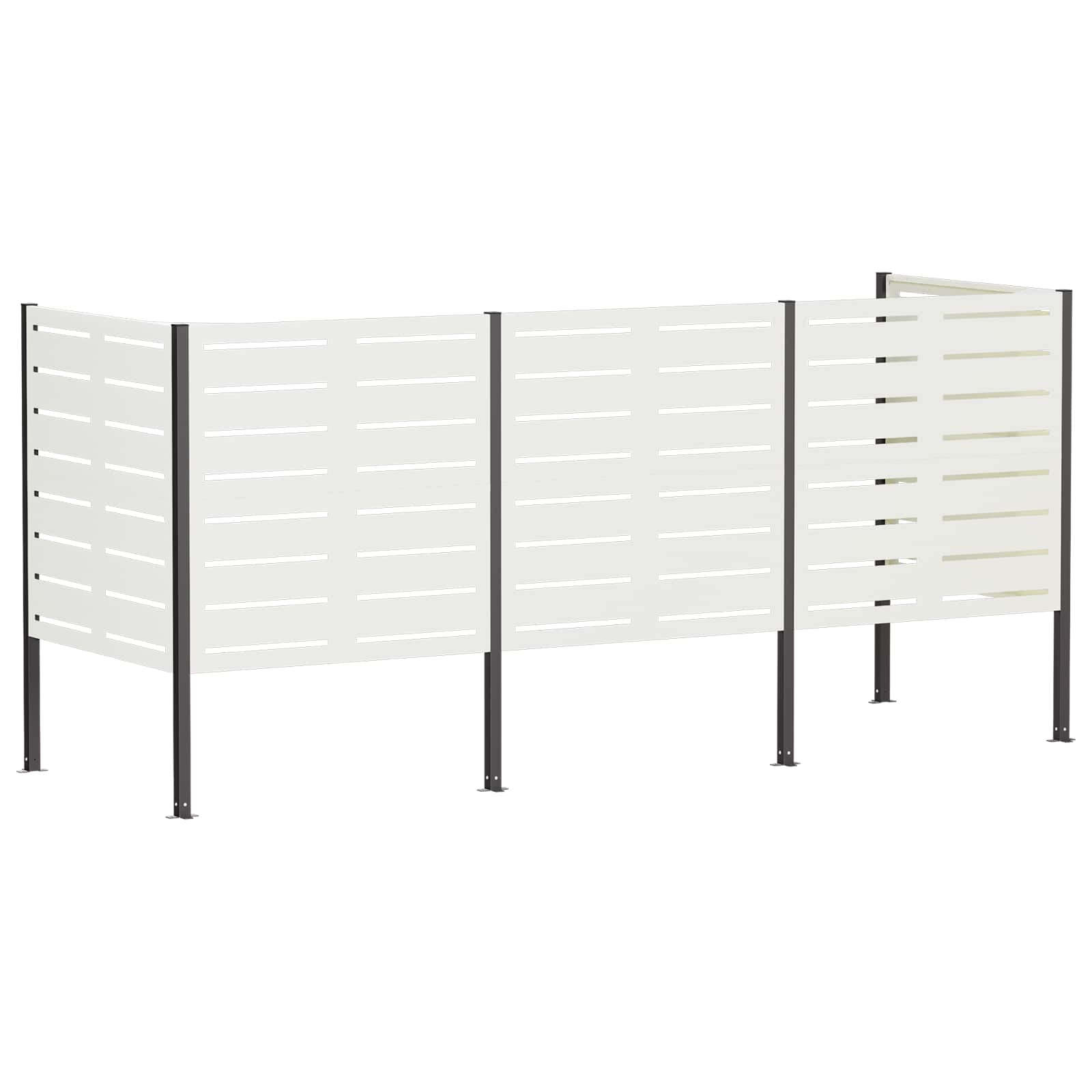 Zaslon za smetnjak 249 x 85 x 113 cm Jeklo Bela