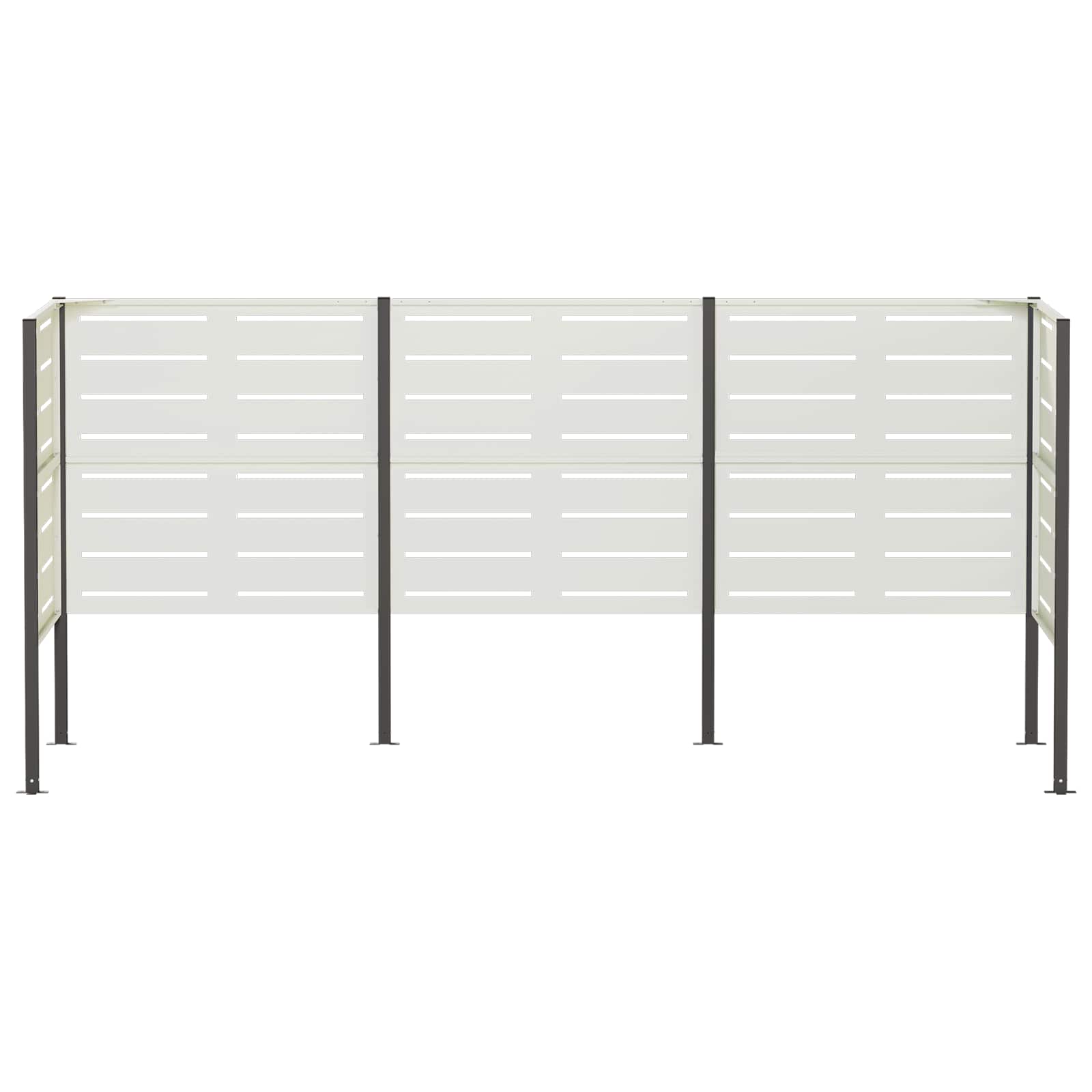 Zaslon za smetnjak 249 x 85 x 113 cm Jeklo Bela