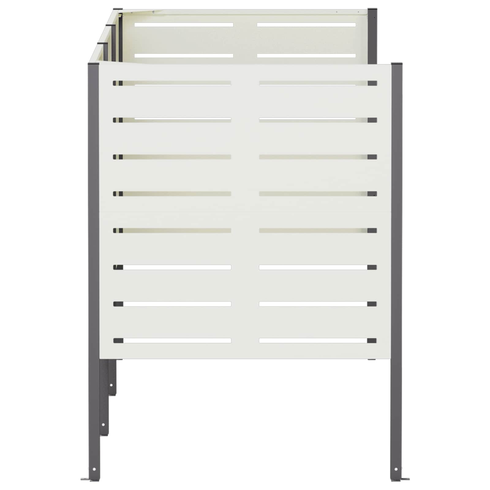 Zaslon za smetnjak 249 x 85 x 113 cm Jeklo Bela