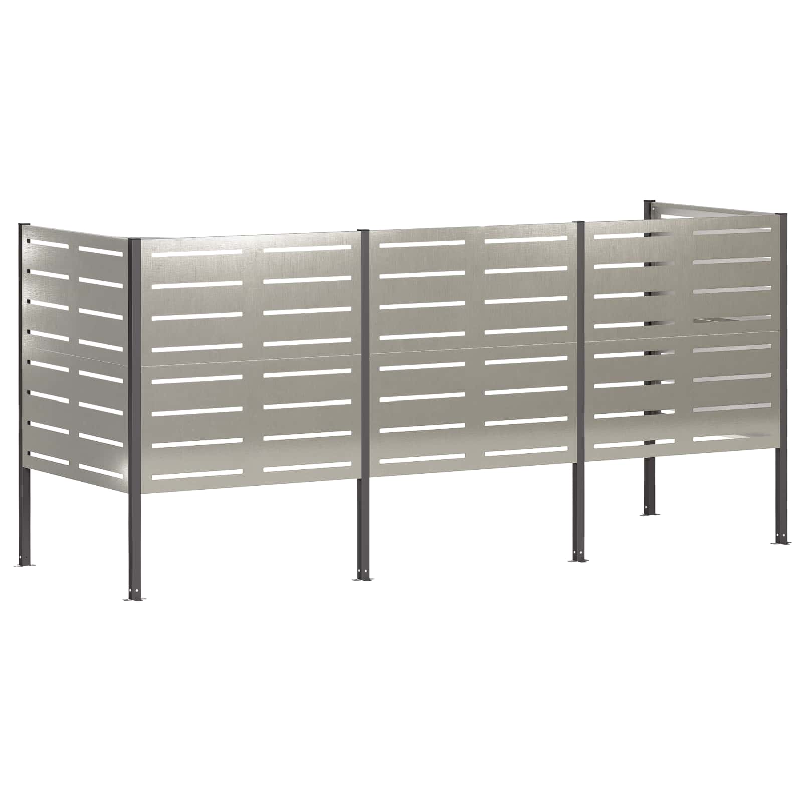 Zaslon za smetnjak 249 x 85 x 113 cm Nerjaveče jeklo Srebrna
