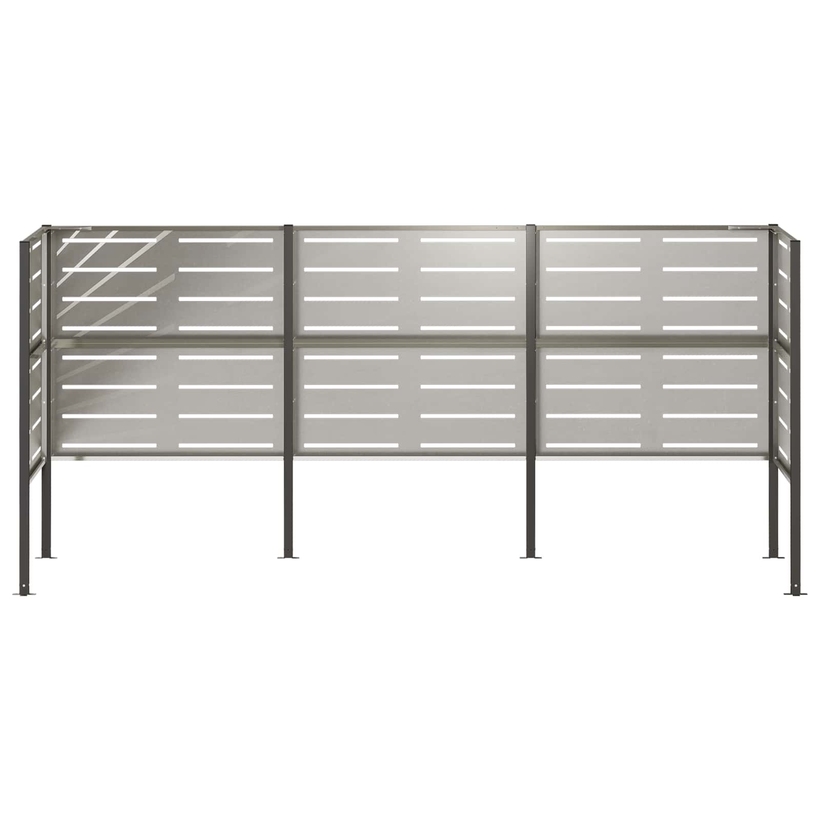 Zaslon za smetnjak 249 x 85 x 113 cm Nerjaveče jeklo Srebrna