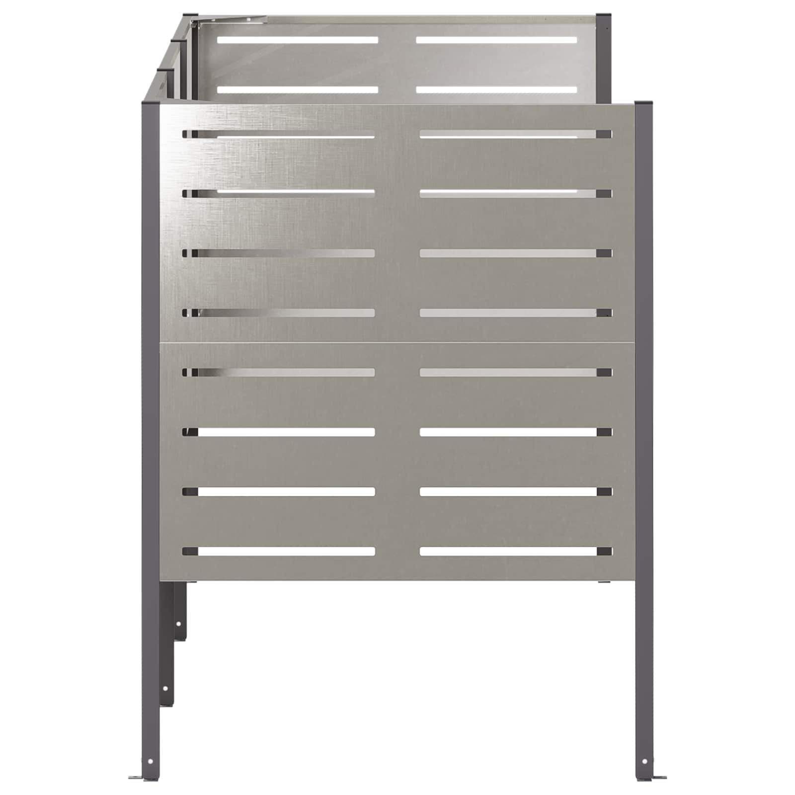 Zaslon za smetnjak 249 x 85 x 113 cm Nerjaveče jeklo Srebrna