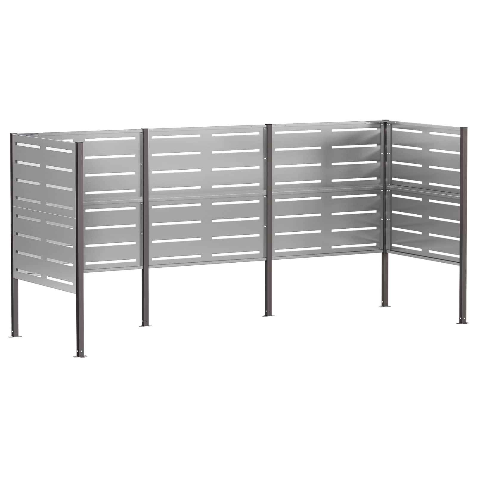 vidaXL Zástěna na popelnice 249 x 85 x 113 cm Pozinkovaná ocel