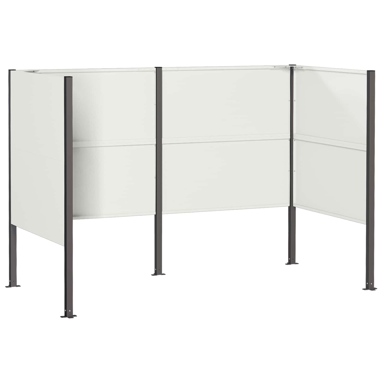 vidaXL Zástěna na popelnice 167 x 85 x 113 cm Ocel Bílá