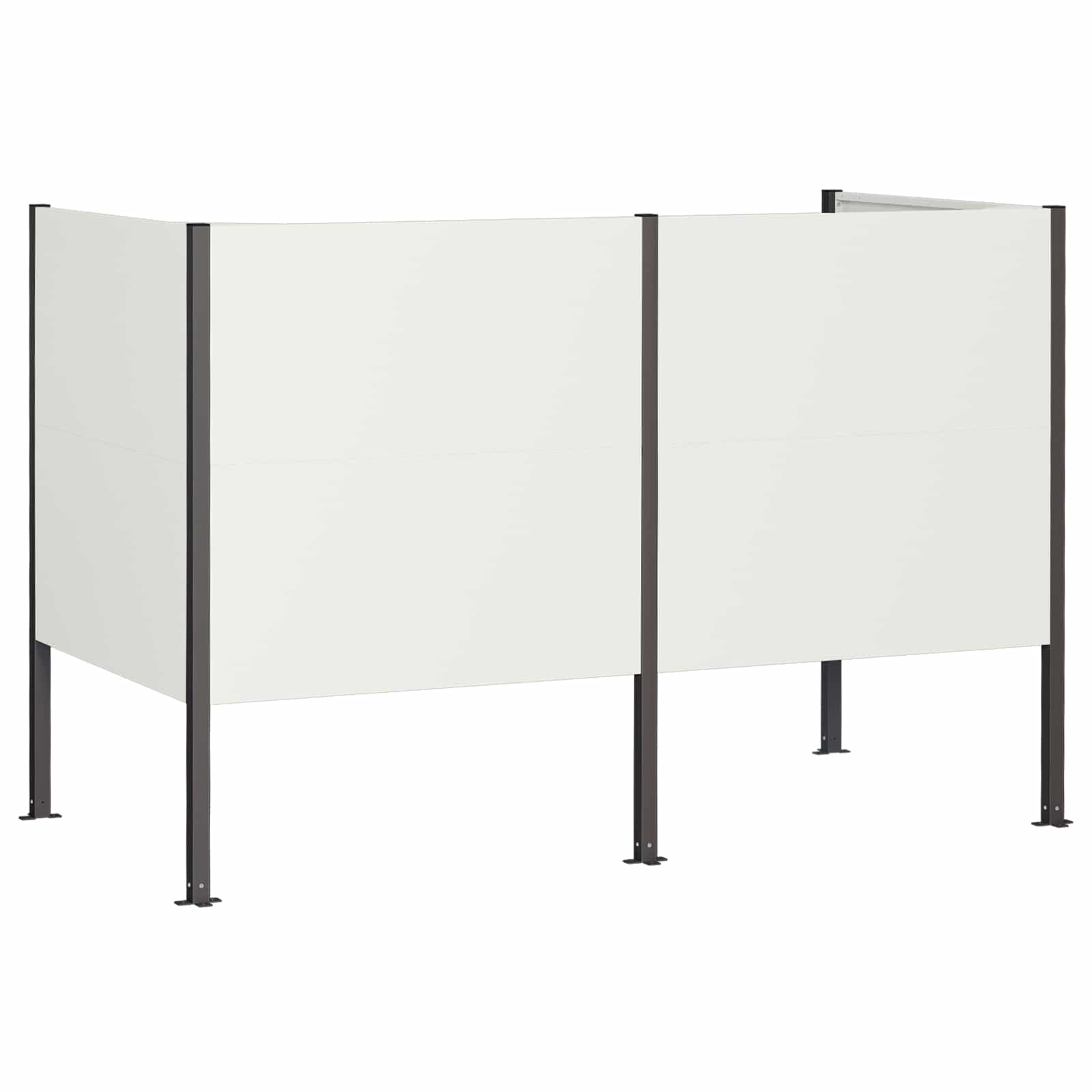 Zaslon za smetnjak 167 x 85 x 113 cm Jeklo Bela