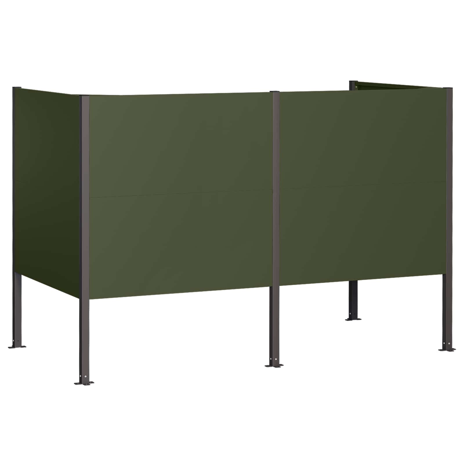 Zaslon za smetnjak 167 x 85 x 113 cm Jeklo Olivno zelena
