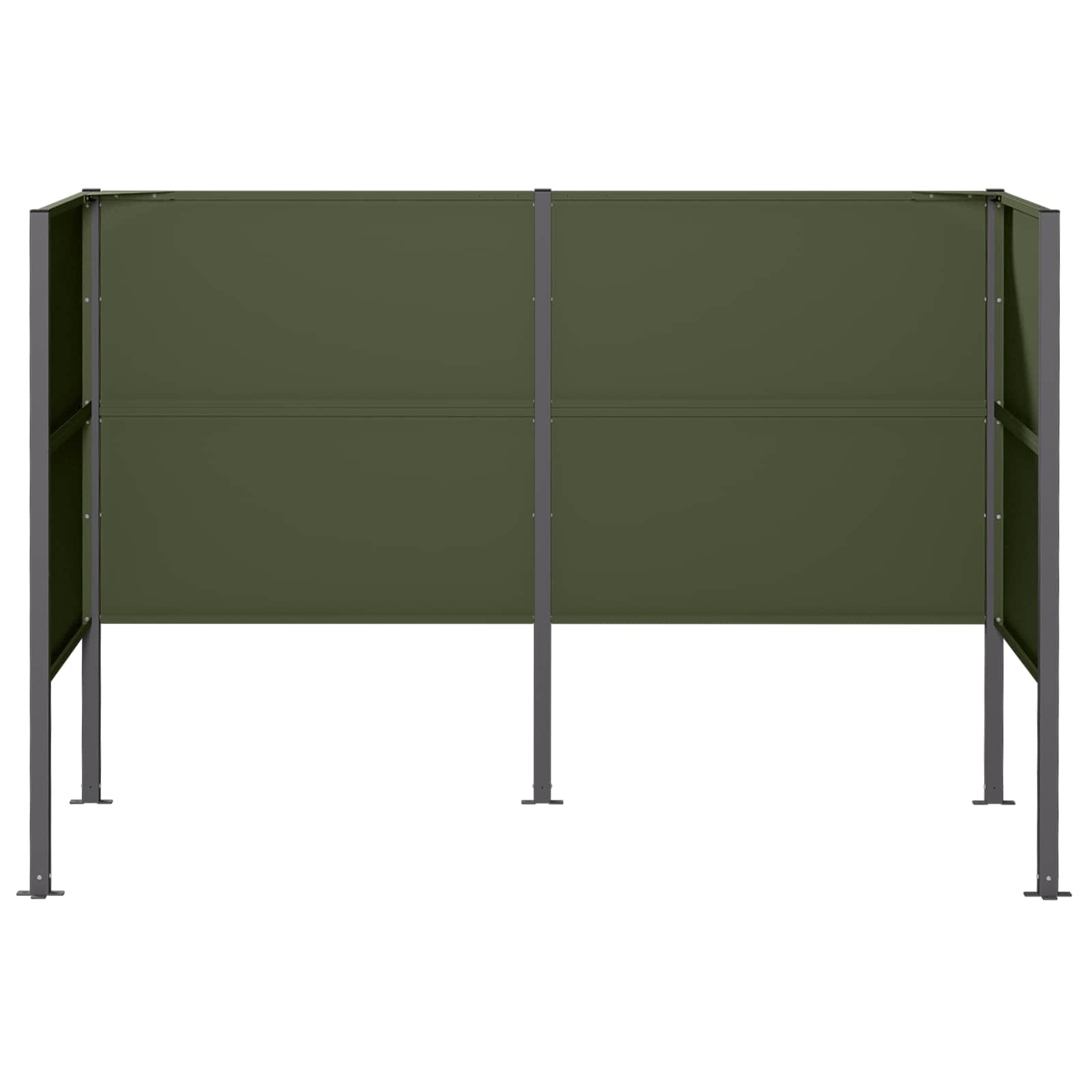 Zaslon za smetnjak 167 x 85 x 113 cm Jeklo Olivno zelena