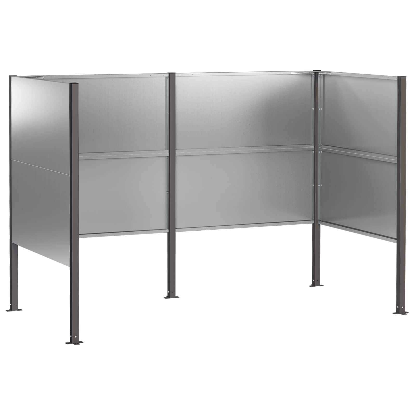 vidaXL Zástěna na popelnice 167 x 85 x 113 cm Pozinkovaná ocel